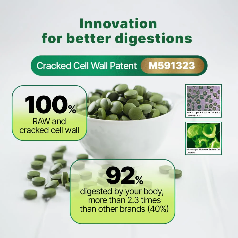 FEBICO Chlorella Tablets 500mg, 500ct – 83 Days, USDA Organic, Vegan, Non-GMO, Taiwan - Image 5