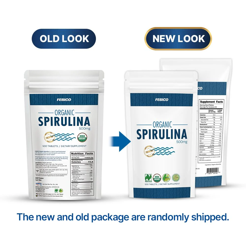 FEBICO Organic Spirulina Tablets 250g – 83 Days Supply | Vegan, Non-GMO, USDA, Naturland, Halal - Image 2