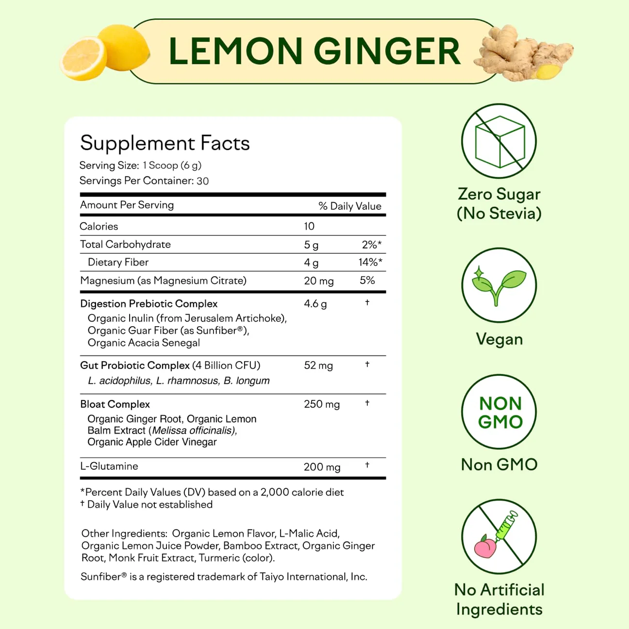 Feel Goods Gut Guardian: Organic Fiber, Probiotic & Prebiotic Powder – Lemon Ginger, Sugar Free, 30 Servings - Image 12
