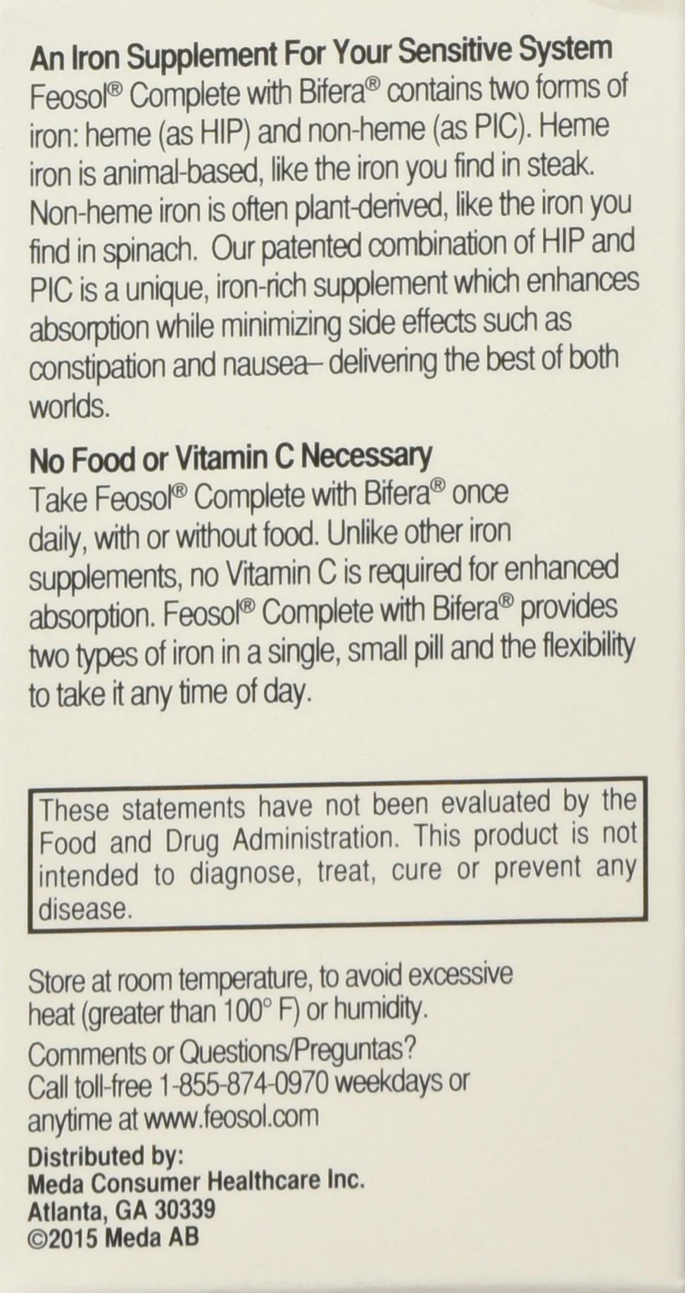 Feosol Complete with Bifera Iron 30 Caplets (3 Pack) | Iron Supplement - Image 3