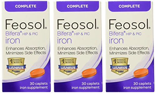 Feosol Complete with Bifera Iron 30 Caplets (3 Pack) | Iron Supplement - Image 6