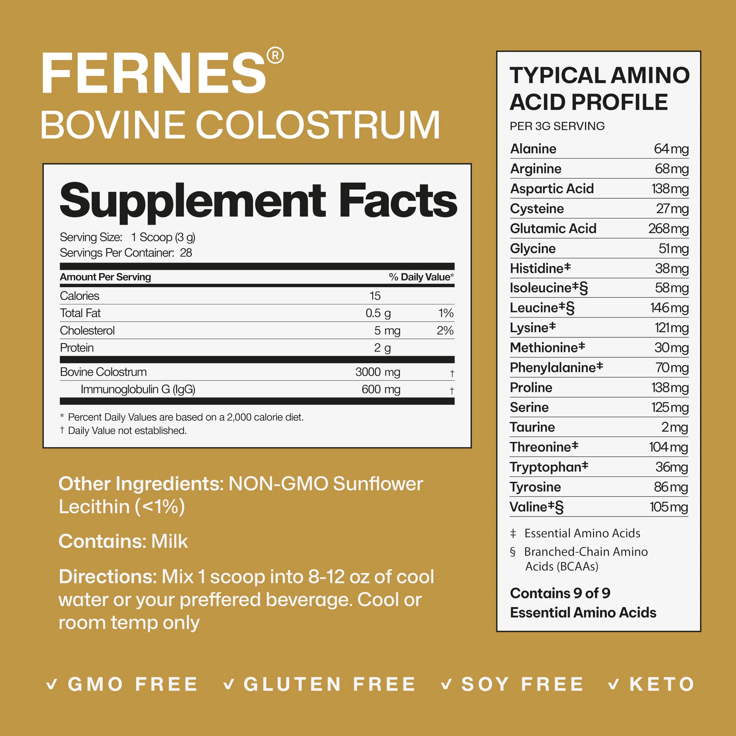 Fernes Grass Fed Colostrum Powder – First Day Milking, Unflavored, Made in USA, 28 Servings - Image 9