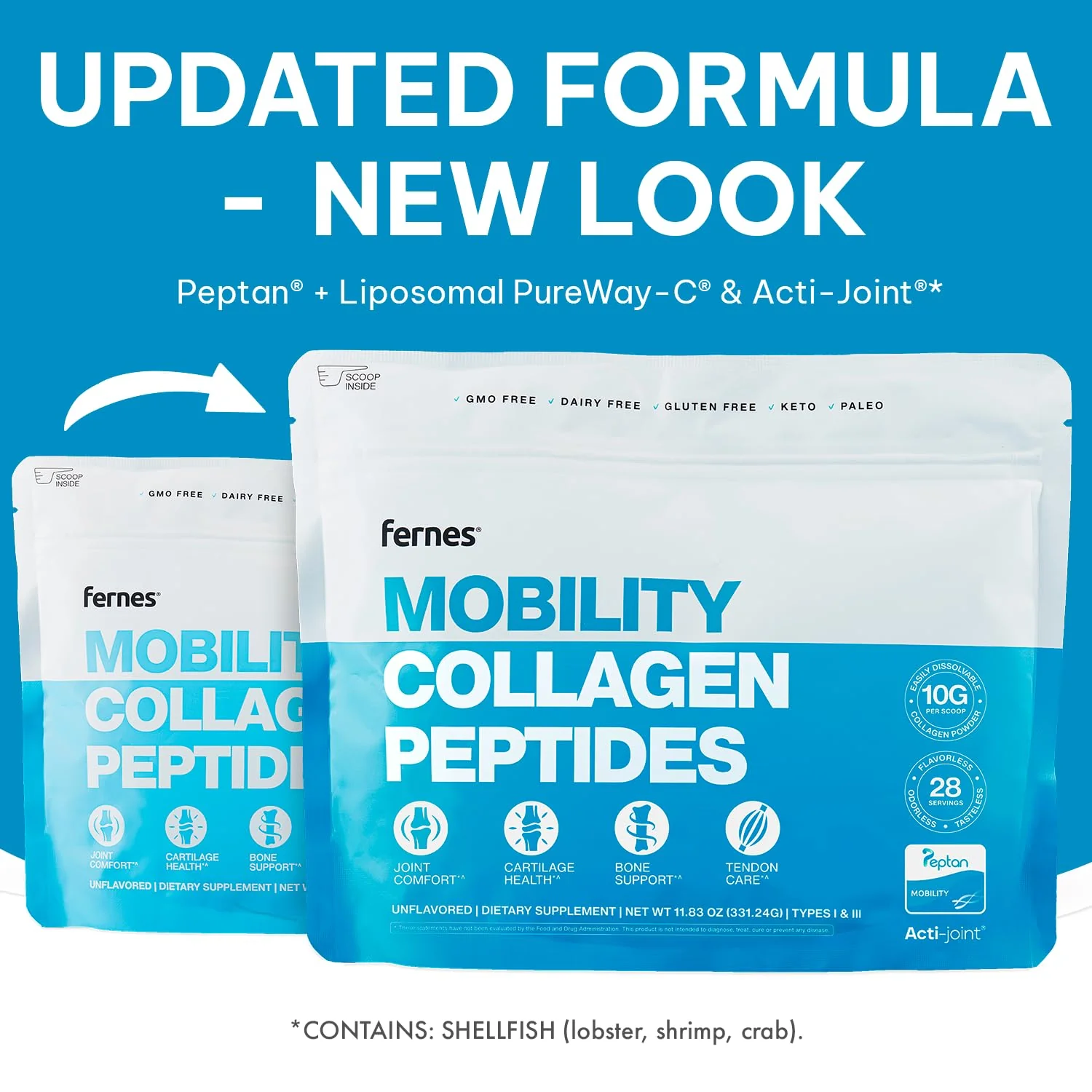 Fernes Mobility Collagen Peptides Powder – Glucosamine, Chondroitin, Hyaluronic Acid & Liposomal Vitamin C - Image 2