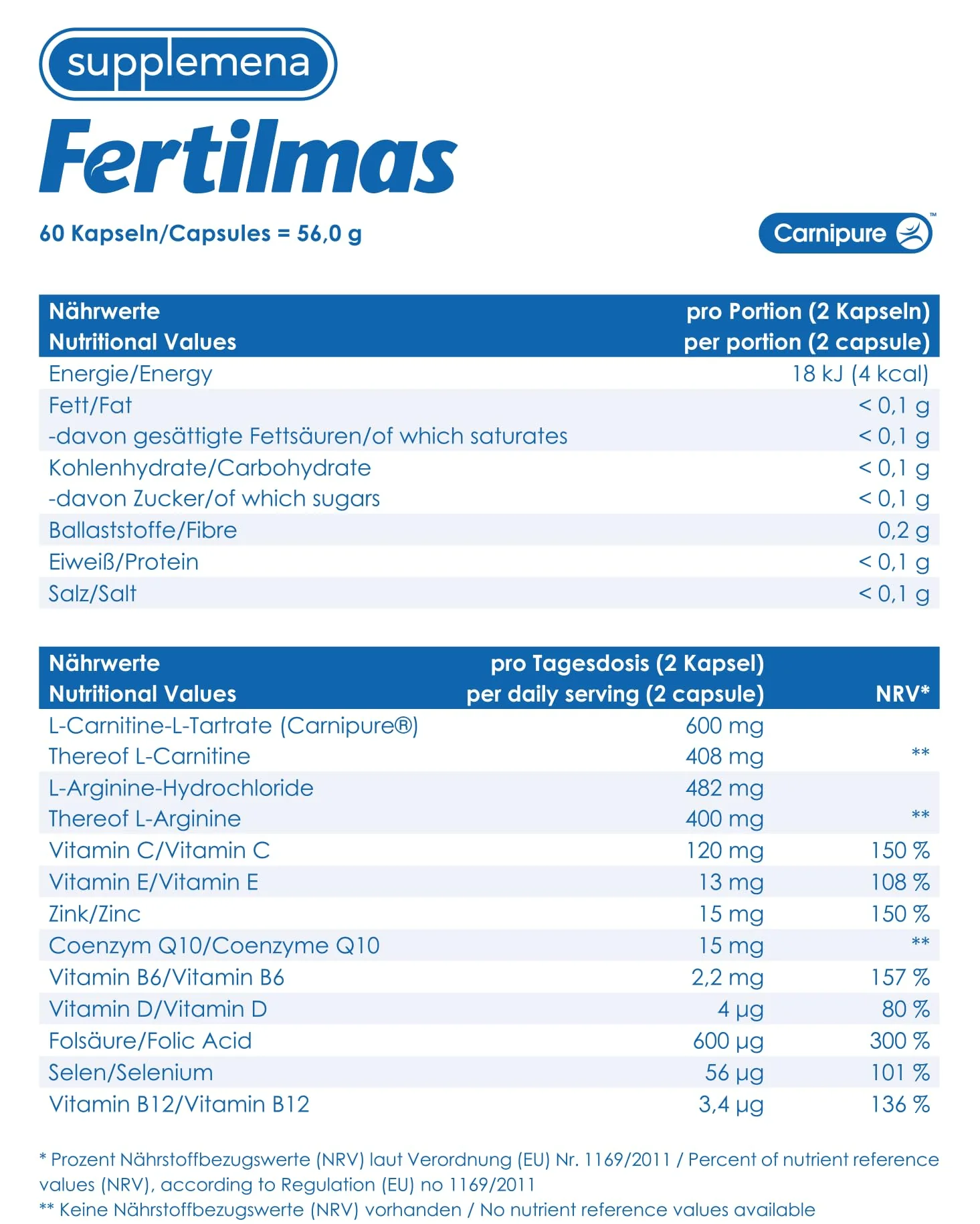 Fertilmas Natural Fertility Support for Men | L-Carnitine, Zinc, Vitamin D3, Folic Acid | Made in Germany | 1 Month - Image 4