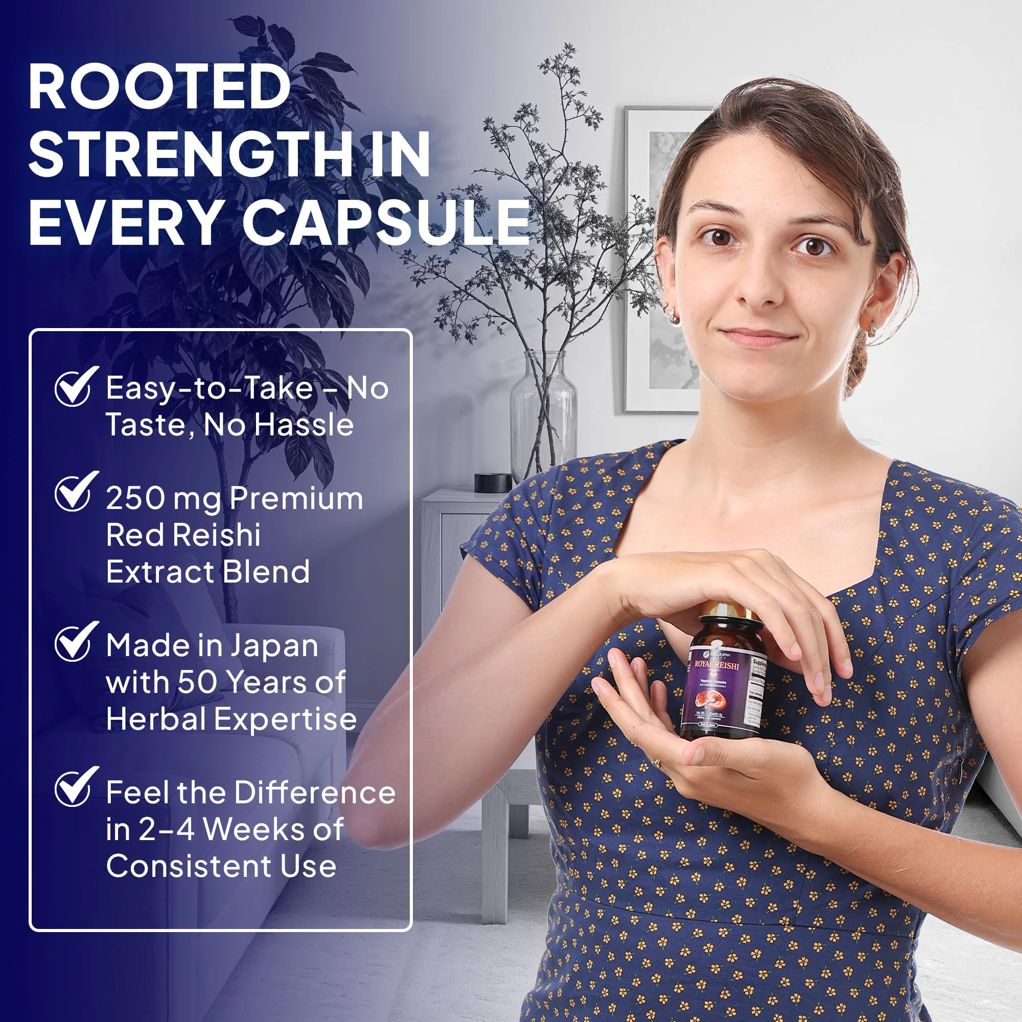FINE JAPAN Organic Reishi Mushroom Capsules-Organic Mushroom Extract Supplement to Boost Your Immune System Health Dynamic Mushroom - 60 Capsules - Image 7