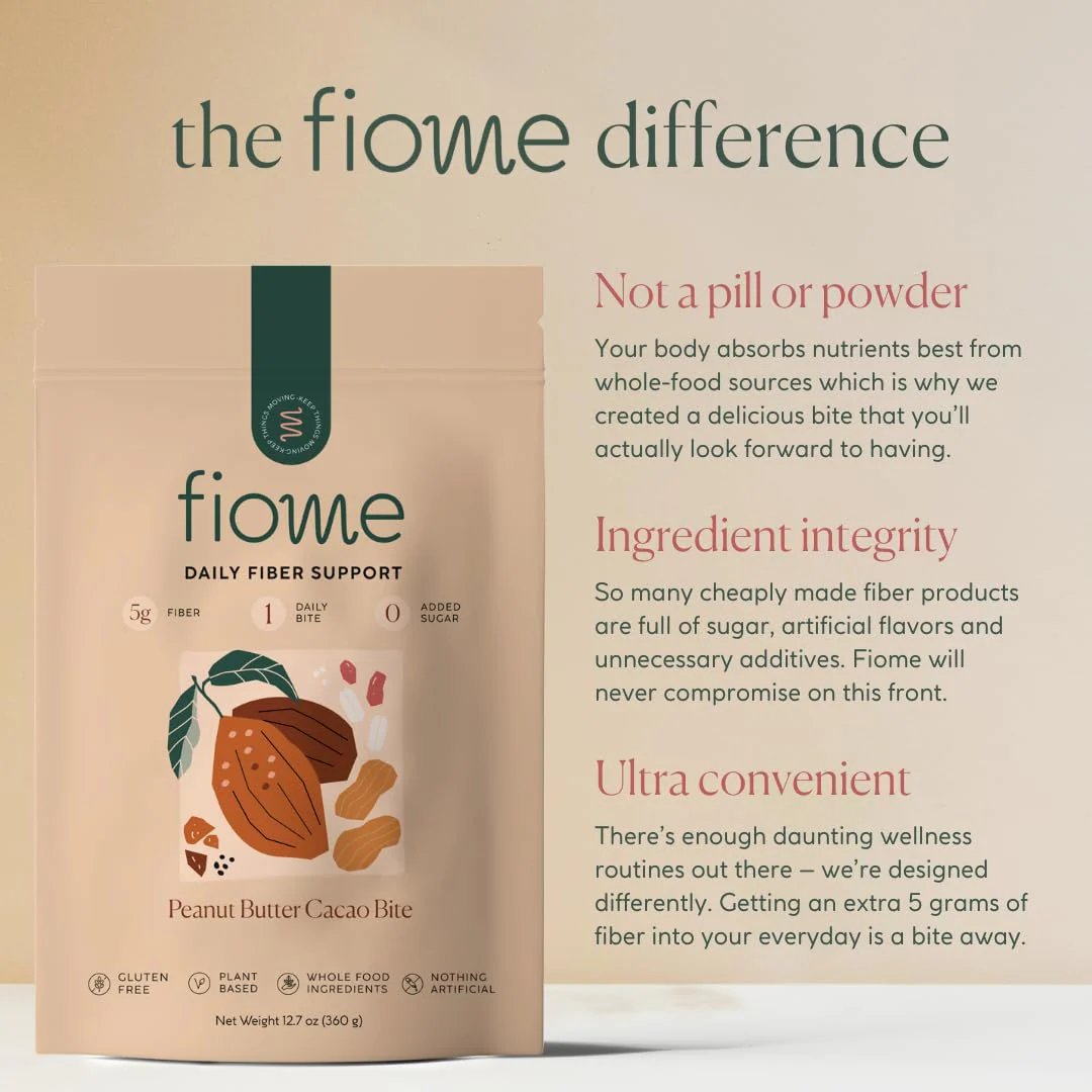 Fiome Fiber Supplement - 5g Daily Fiber Bite for Regularity, Digestion & Gut Health | Peanut Butter Cacao, 30 Servings - Image 5
