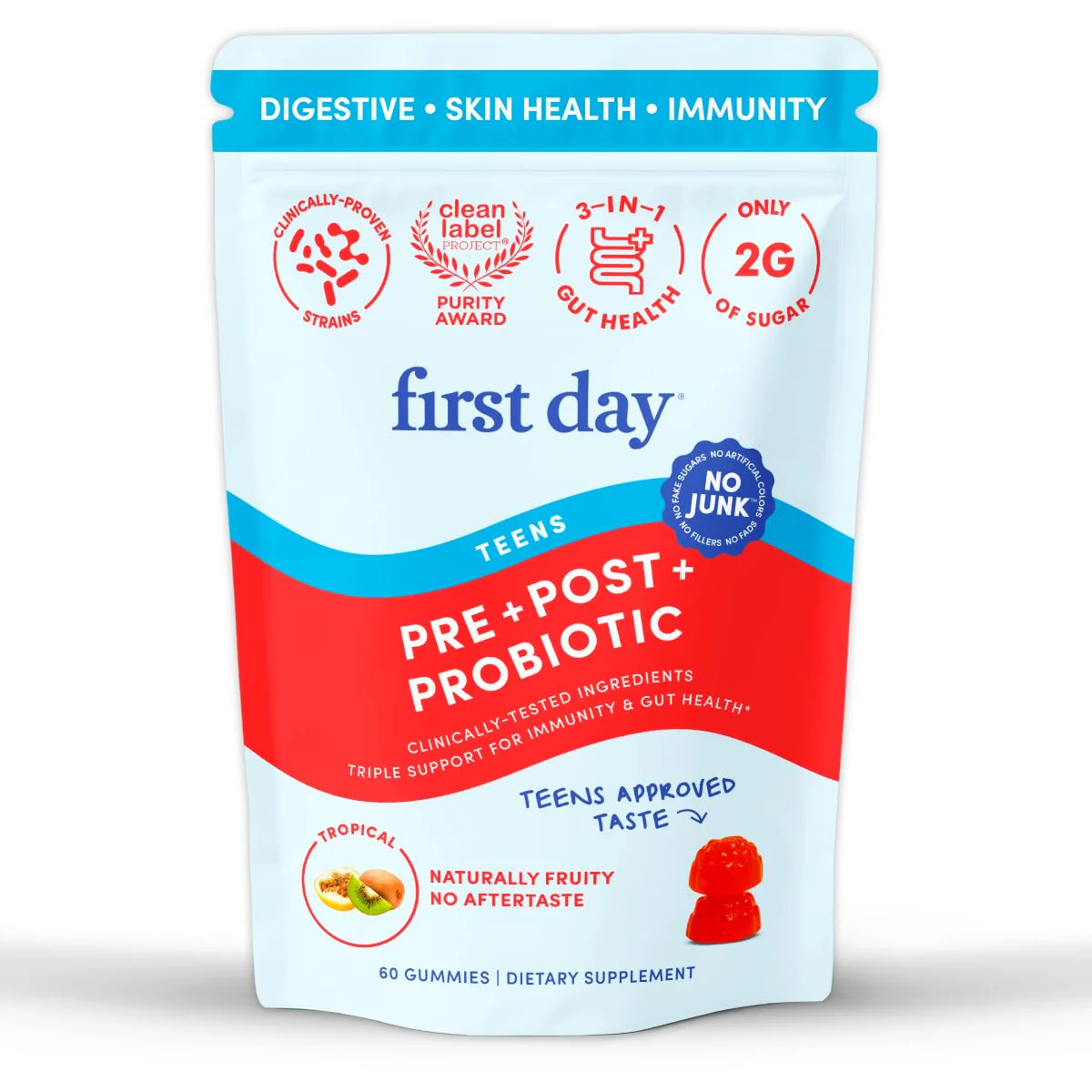 FIRST DAY Teens’ Gut Sustainer Gummies – 3-in-1 Prebiotic, Probiotic & Postbiotic - Image 10
