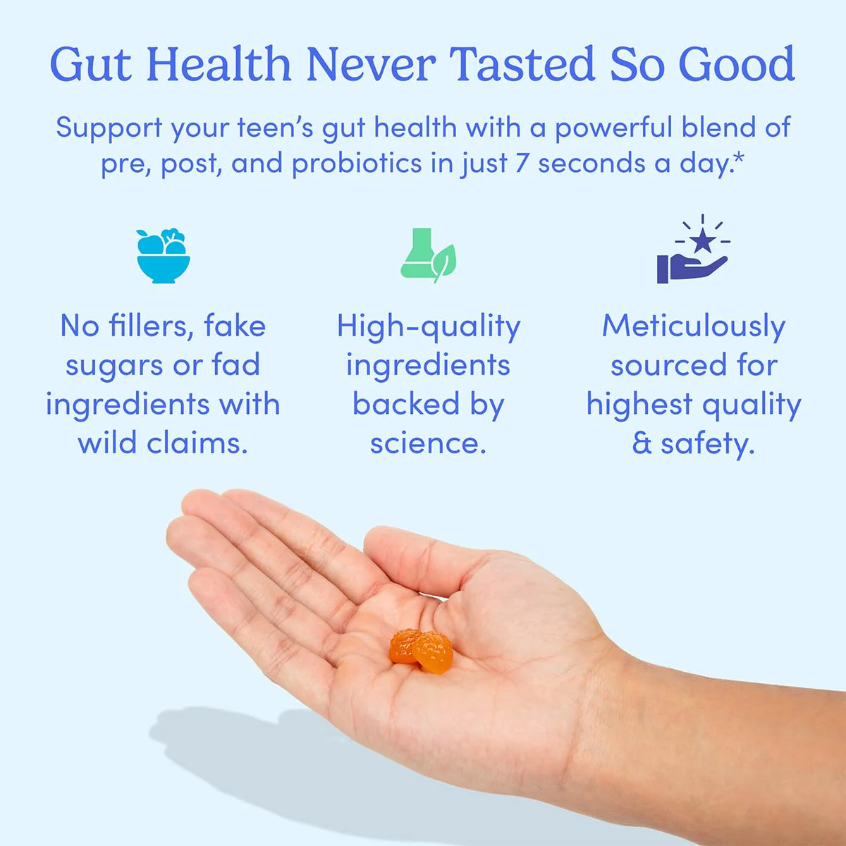 FIRST DAY Teens’ Gut Sustainer Gummies – 3-in-1 Prebiotic, Probiotic & Postbiotic - Image 5