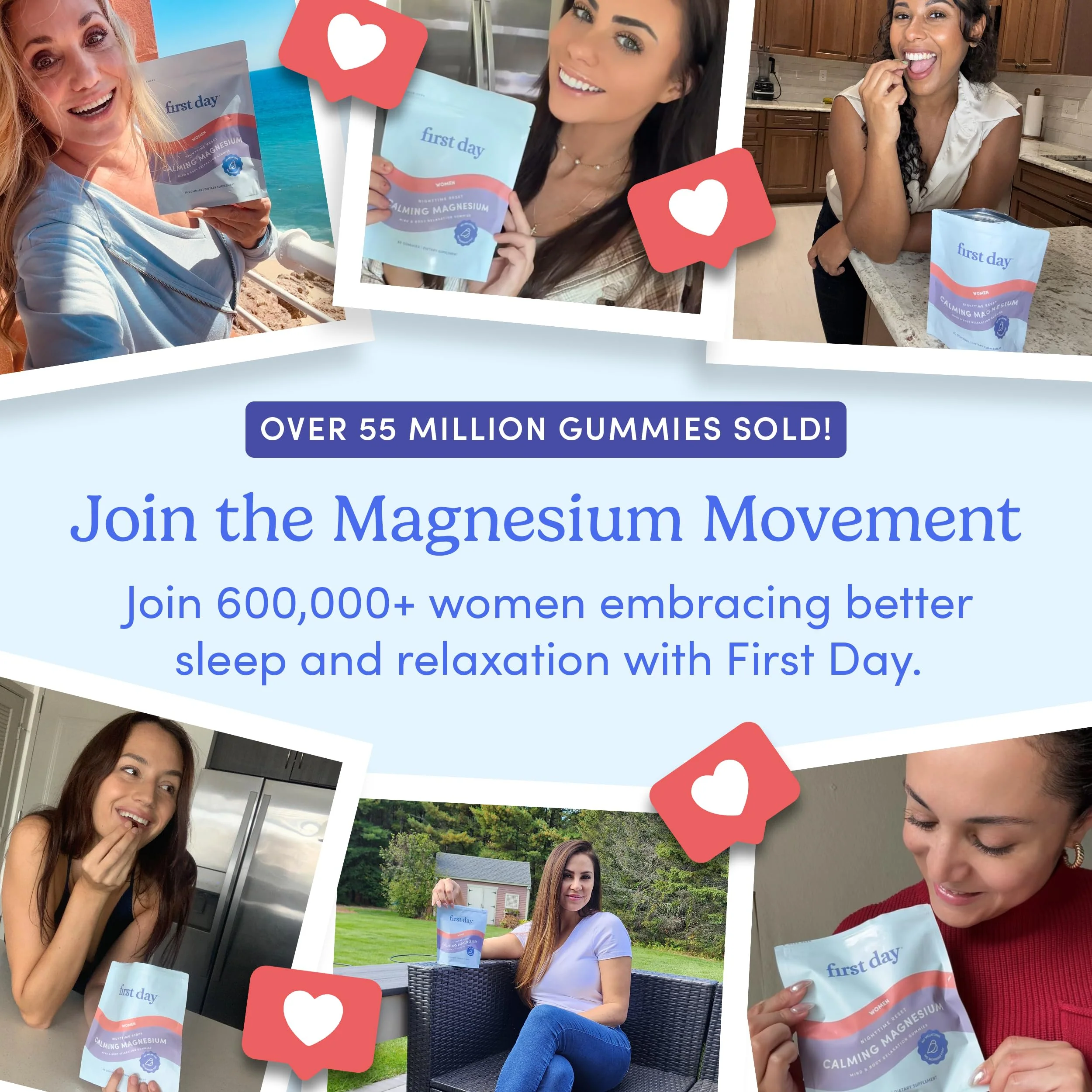 First Day Women’s Nighttime Reset Calming Magnesium Gummies – Sleep Support, Calm Mood & Energy – No Melatonin – 30-Day Supply - Image 3