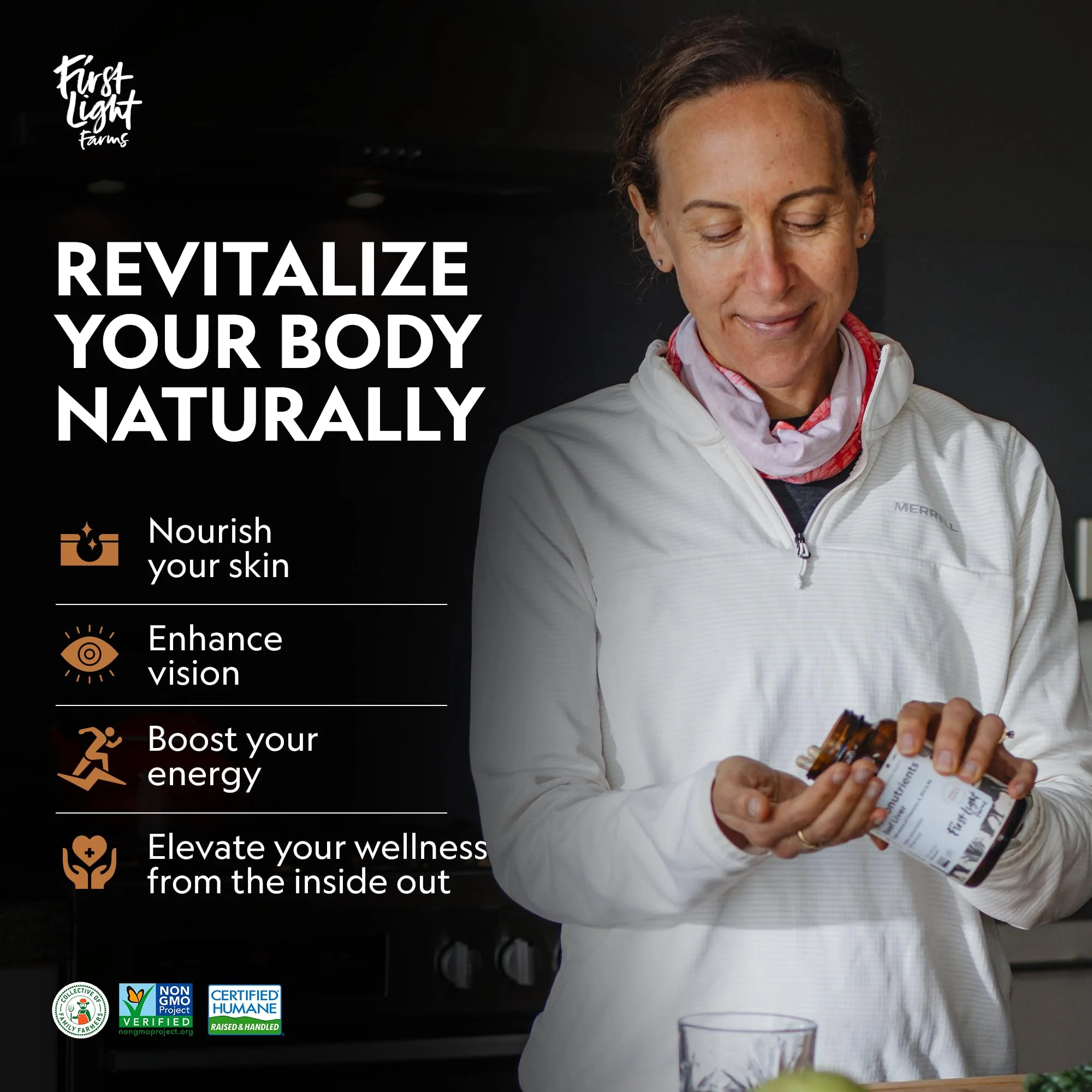 First Light Grass-Fed Beef Liver Capsules | Freeze-Dried Wagyu Liver, 180 Capsules - Image 5
