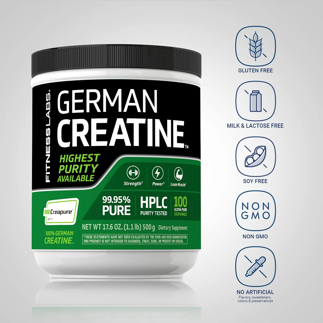 Fitness Labs German Creatine Monohydrate Powder | 500 Grams | Creapure Fitness Supplement | 100 Servings - Image 3