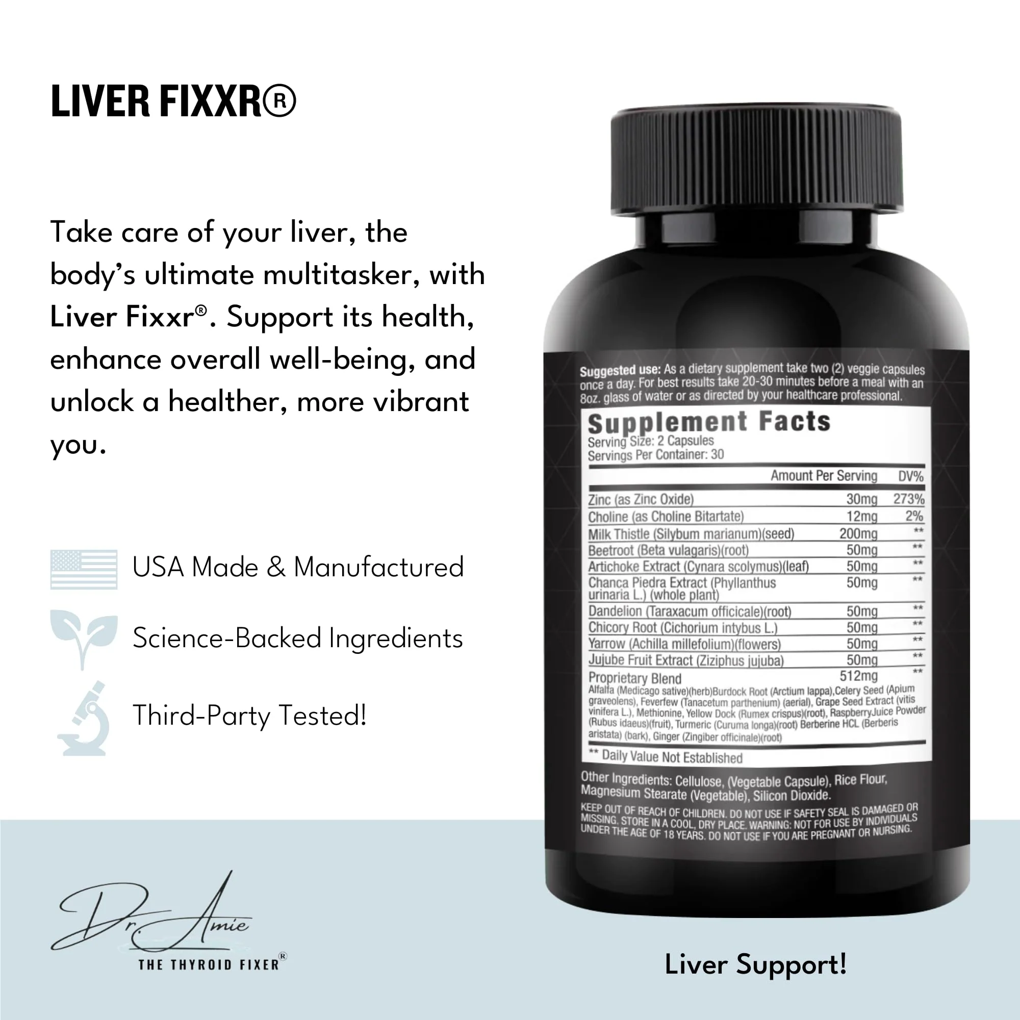 Fixxr Liver by Dr. Amie – Liver Support Supplement | 60 Capsules | 30 Day Supply - Image 2