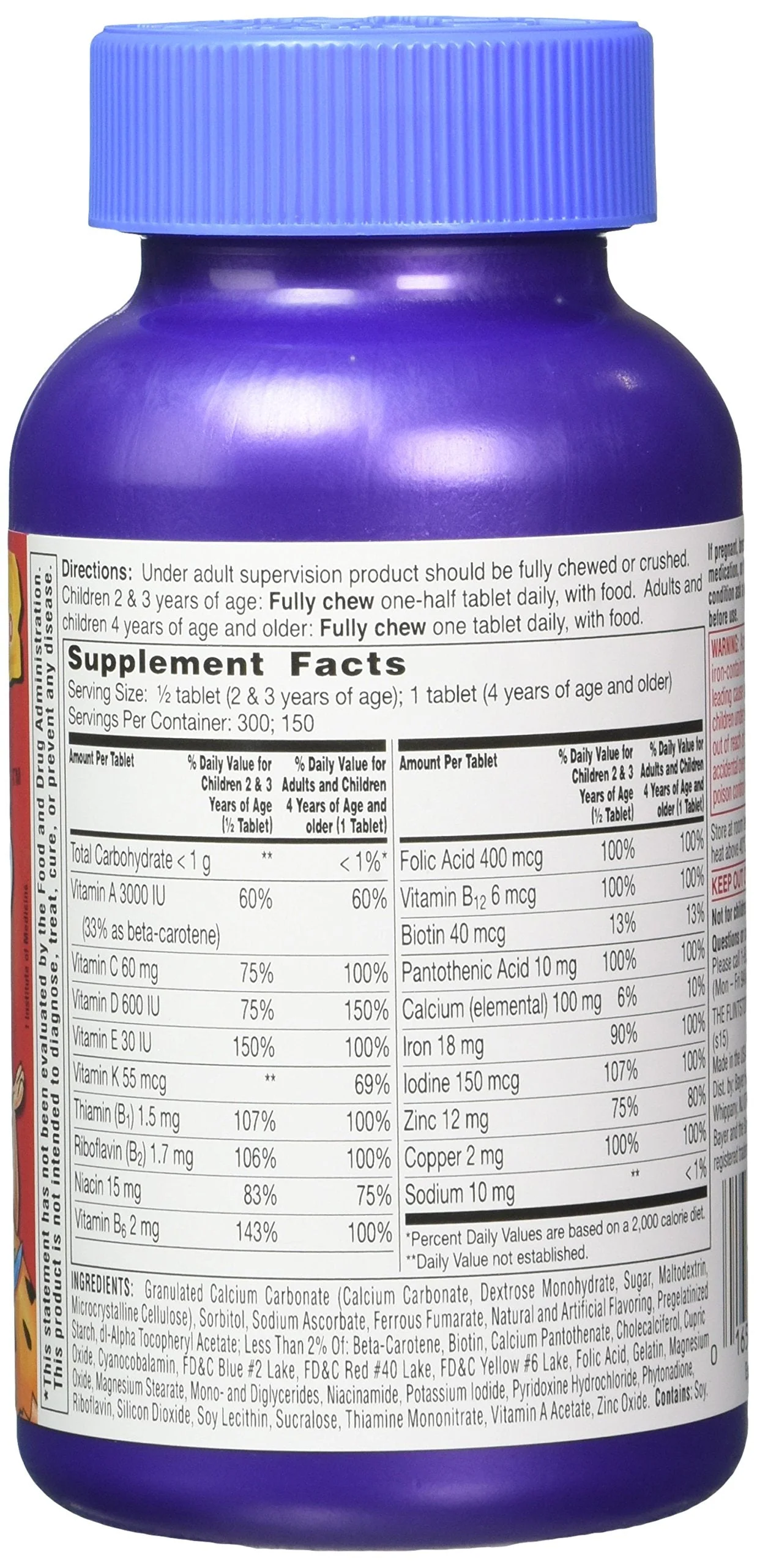 Flintstones Chewable Kids Multivitamins – 300ct Pack of 2 (Iron, Calcium, Vitamins C & D) - Image 2