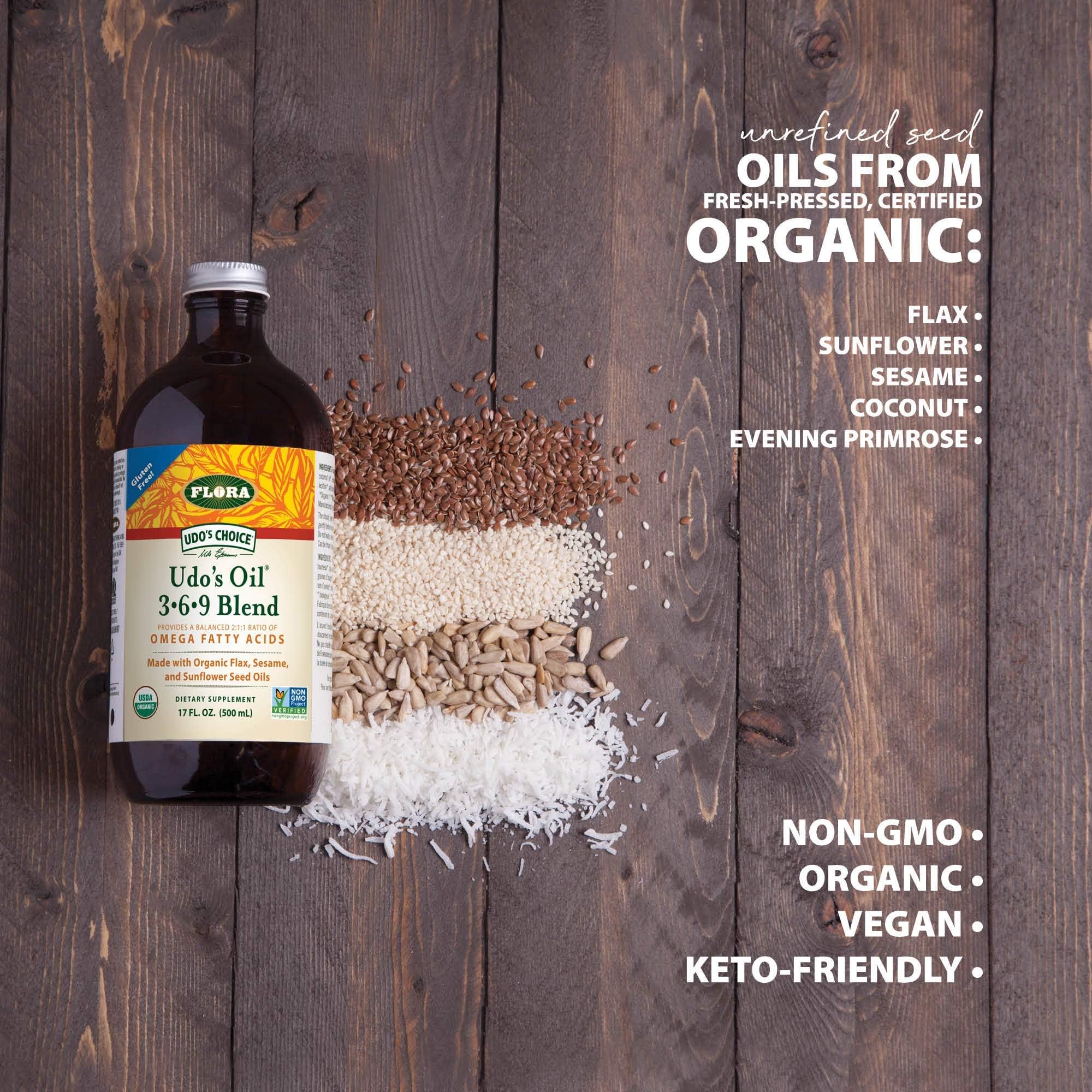 Flora Health UDO’s Oil Omega 3-6-9 32 Oz – Organic Plant-Based, Cold-Pressed, Vegan Oil Blend - Image 5