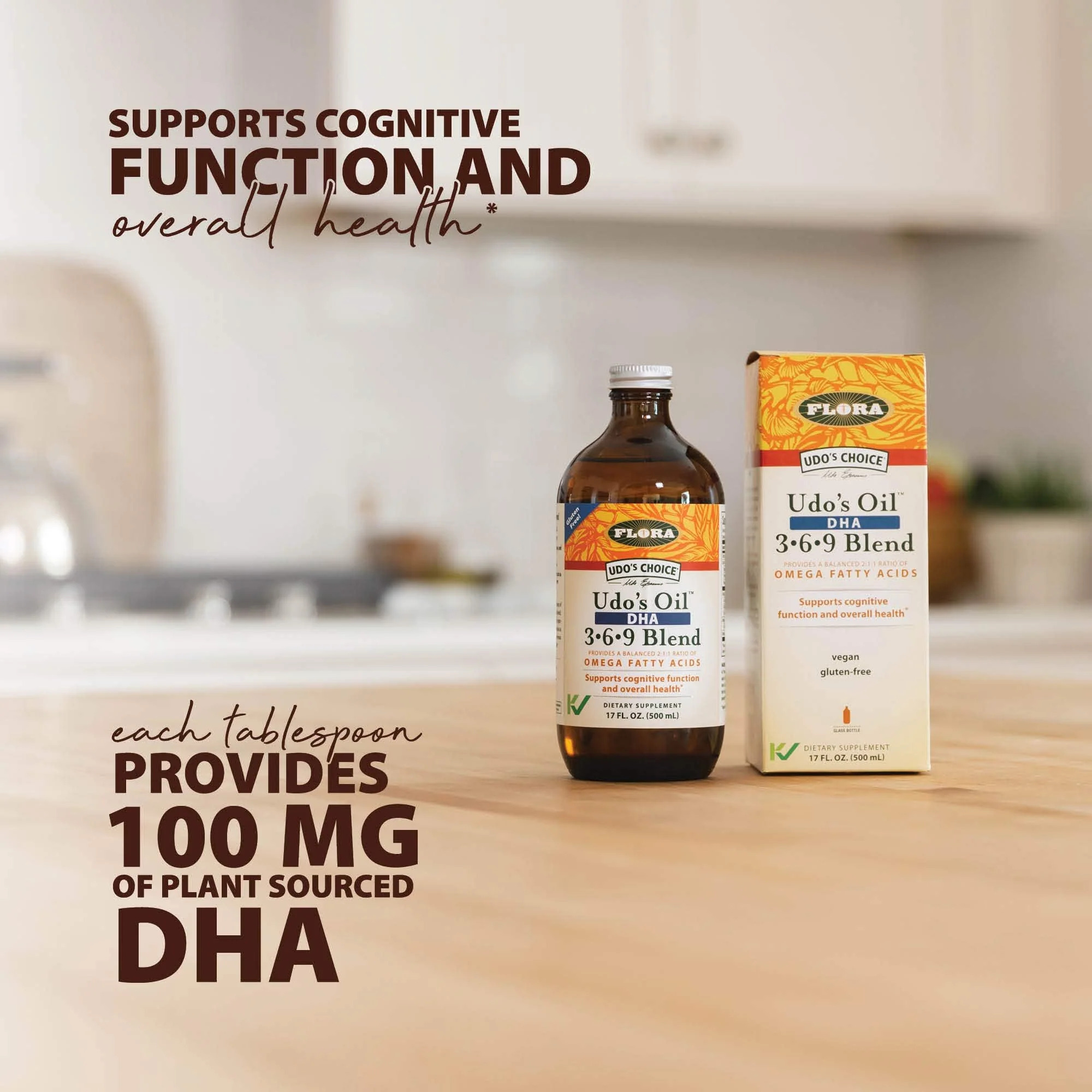 Flora Udo's Oil DHA 3-6-9 Blend - Vegan Omega-3-6-9 for Brain & Eye Health - 17 fl oz - Image 2
