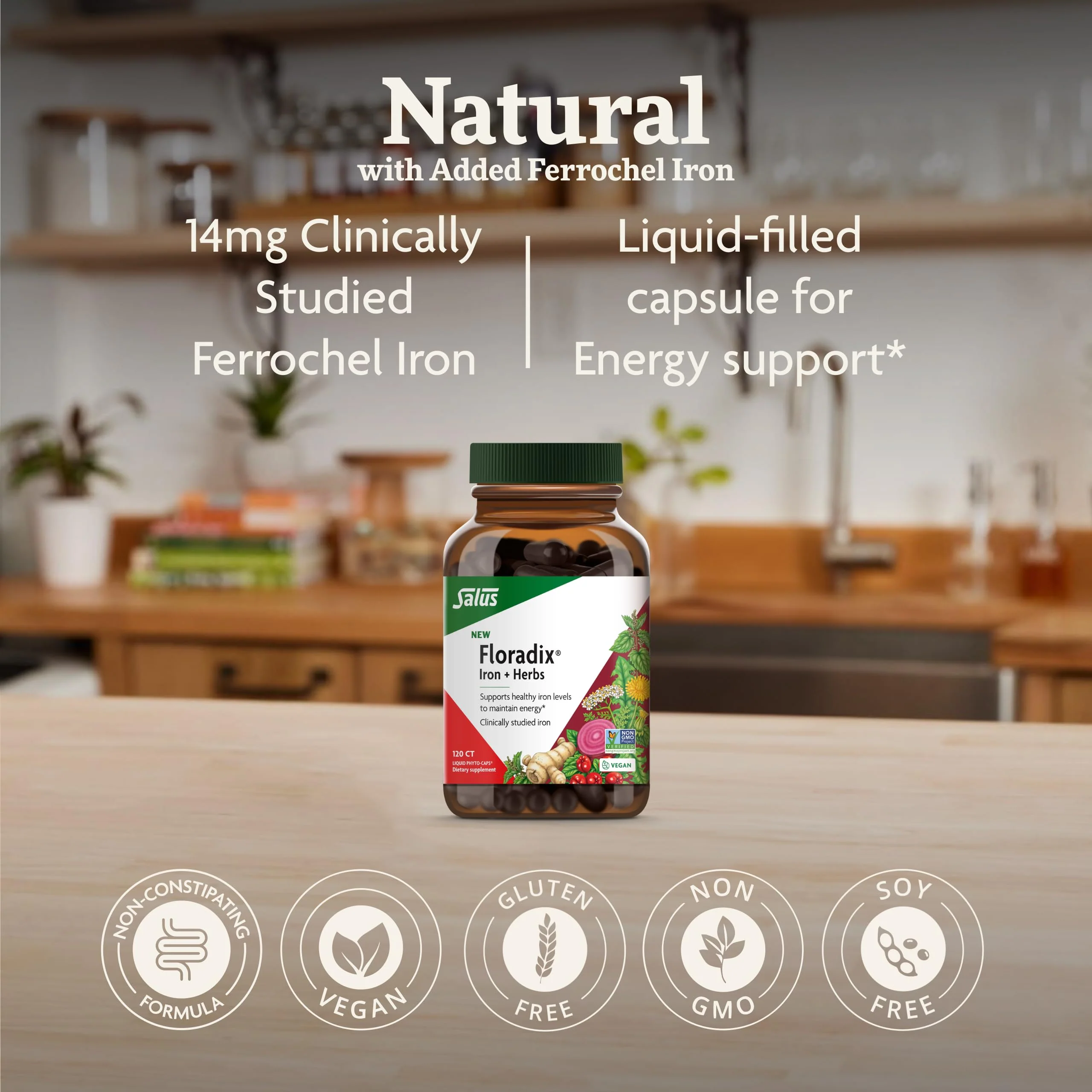 Floradix Iron + Herbs – Vegan Liquid Iron for Energy Support (120 Phyto-Caps) - Image 4