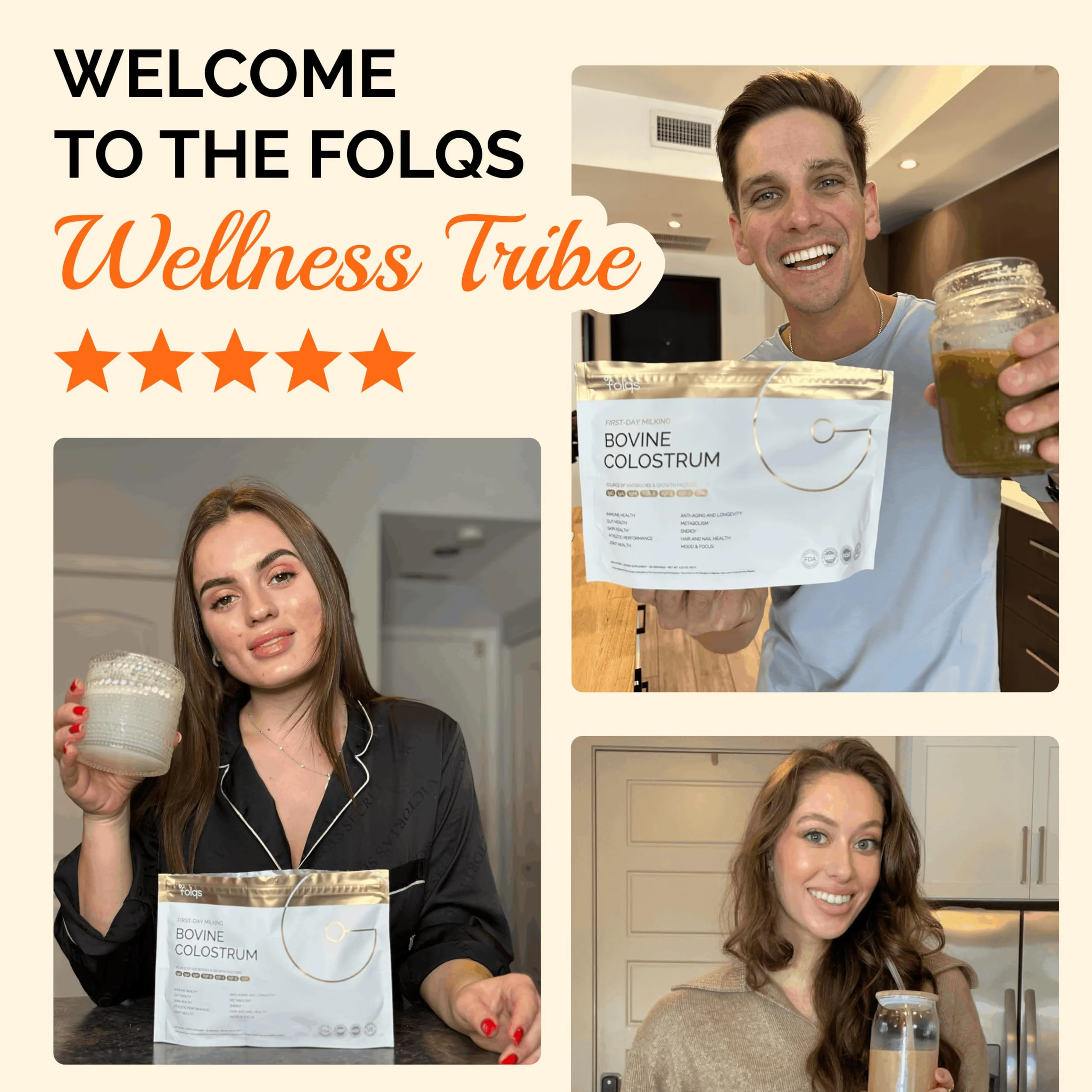 Folqs Bovine Colostrum Powder — First-Day Milking for Immune & Gut Support, 60 Servings, Made in USA - Image 13