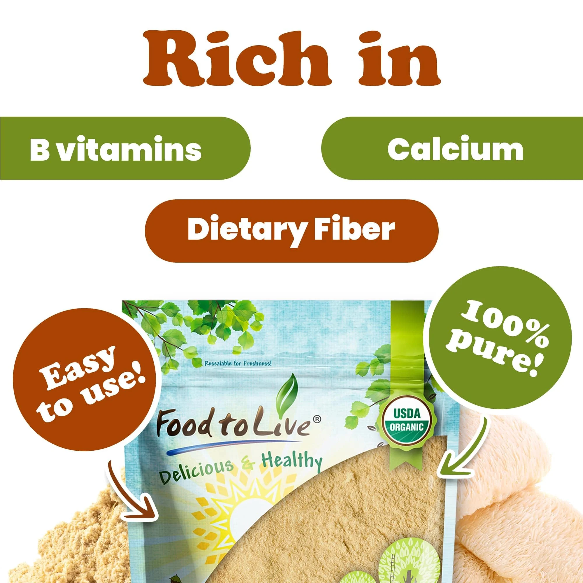 Food to Live Organic Lion's Mane Mushroom Powder 16 lb - Non-GMO & Vegan Brain Health - Image 5