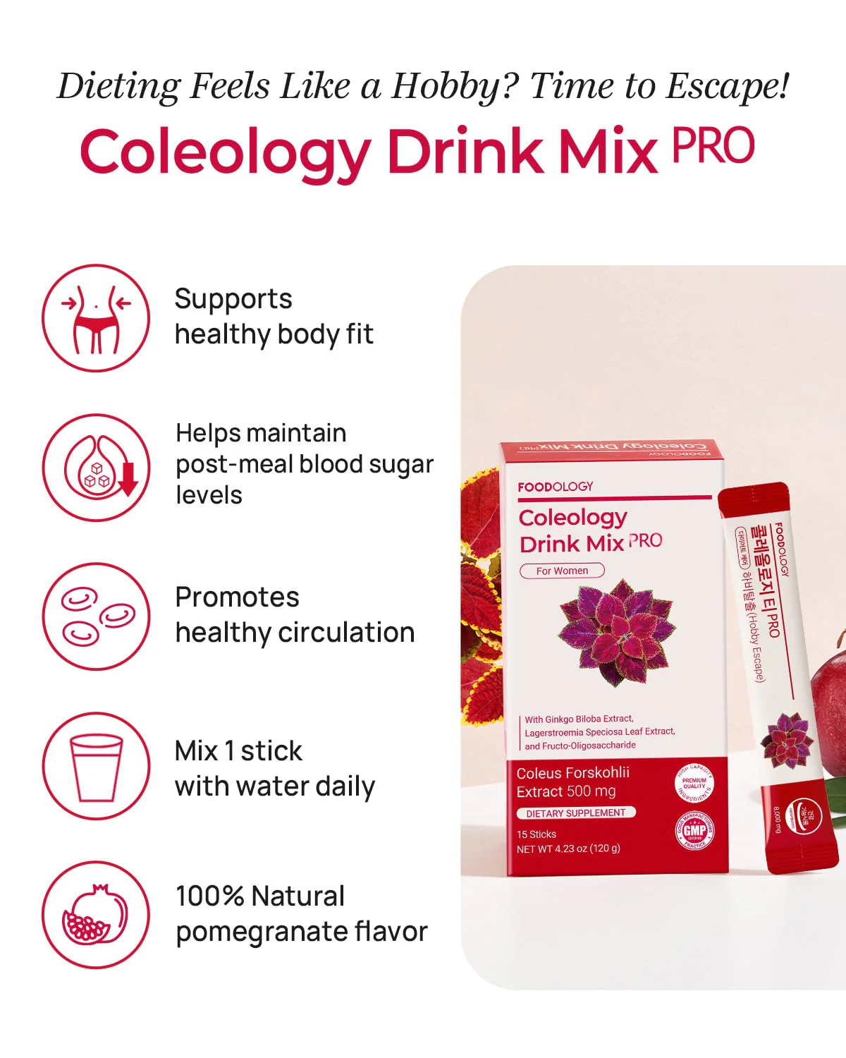 FOODOLOGY Coleology Drink Mix PRO (15 Days) – Pomegranate Wellness Drink - Image 6