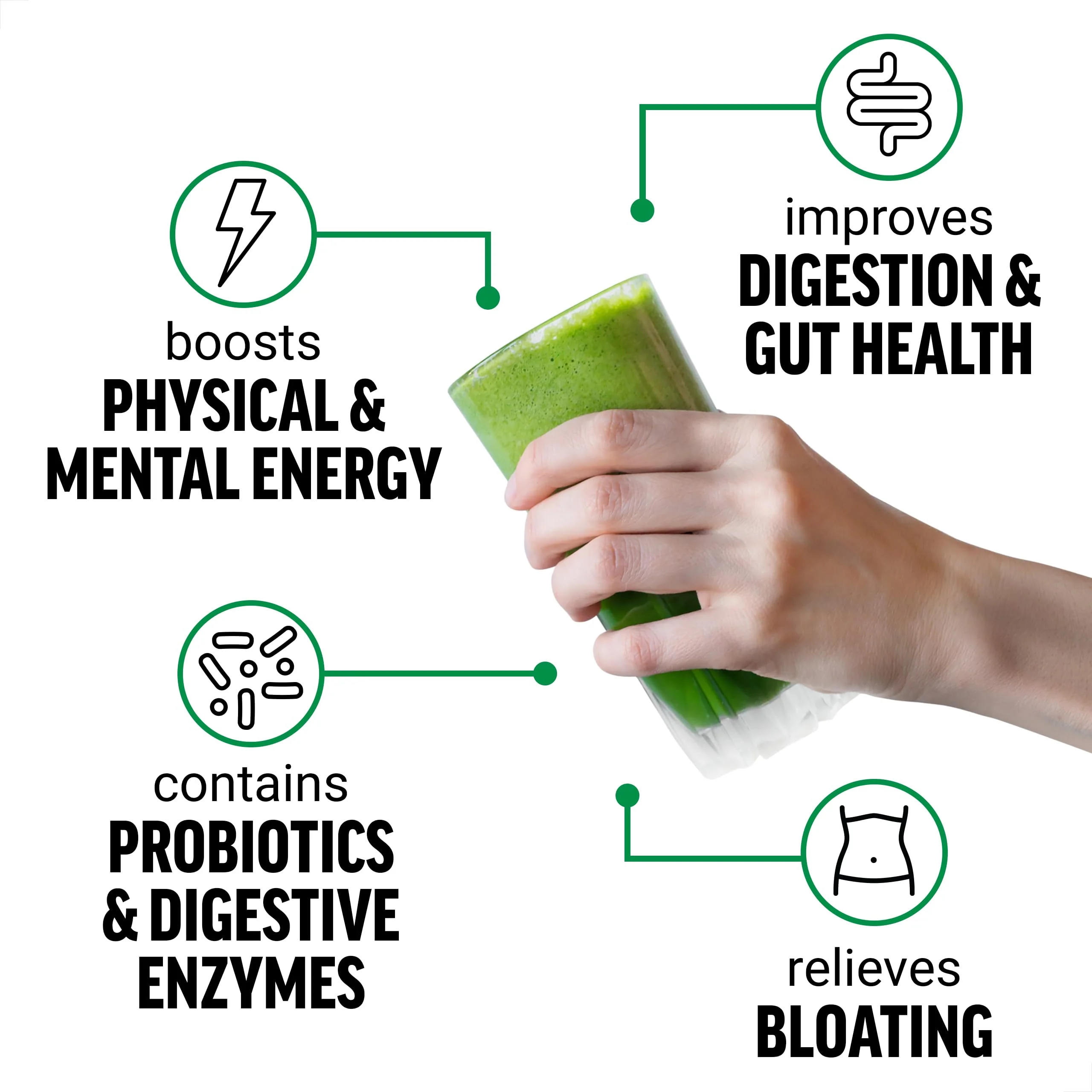 FORCE FACTOR Smarter Greens + Energy Powder – Lemon Lime, 90 Servings - Image 3