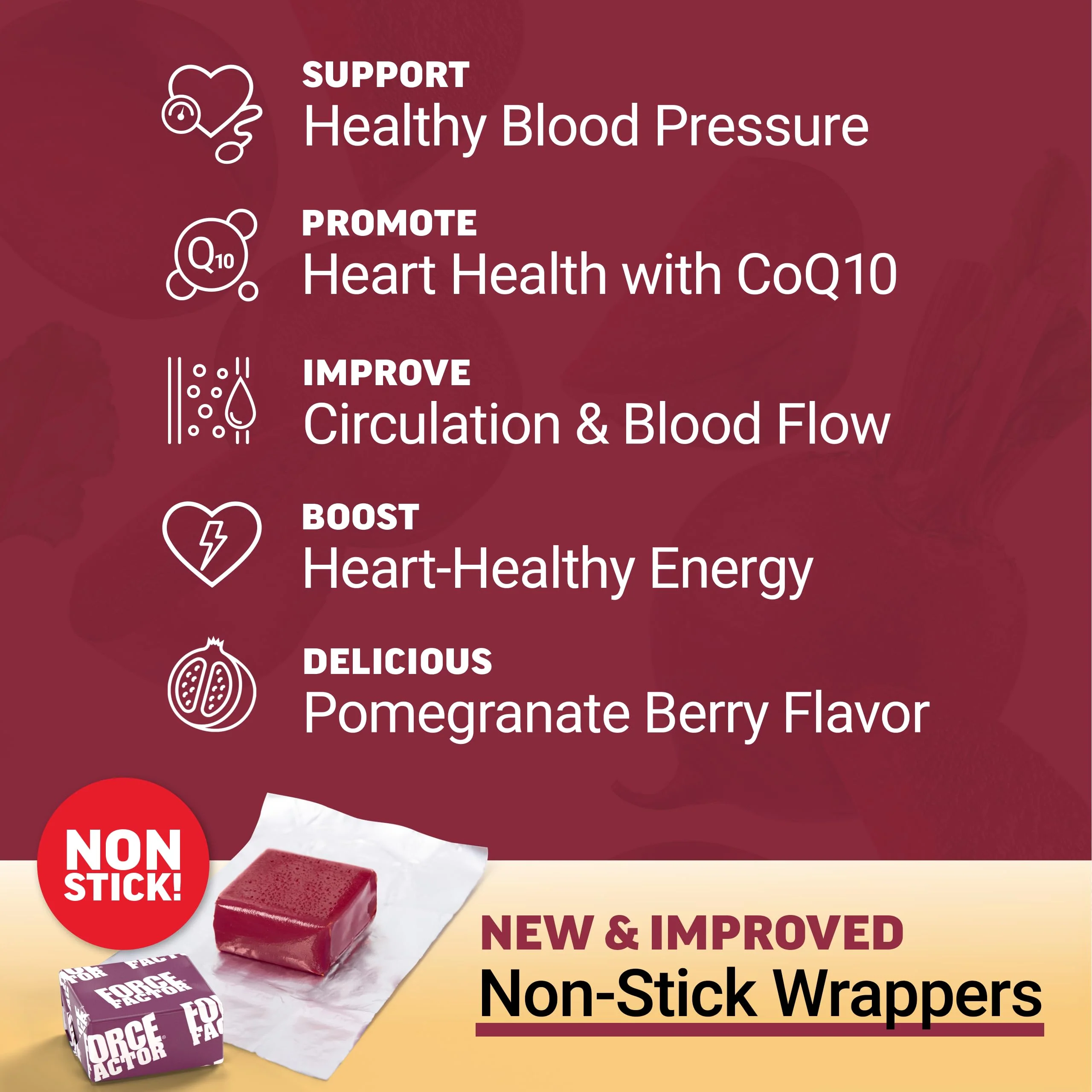FORCE FACTOR Total Beets Ultimate Heart Health Chews – Blood Pressure Support & Circulation - Image 3