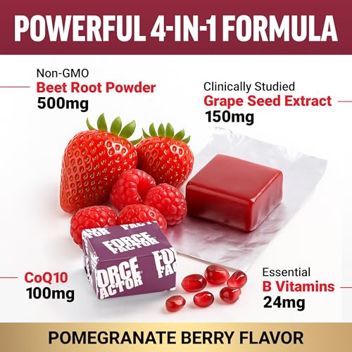 FORCE FACTOR Total Beets Ultimate Heart Health Chews – Blood Pressure Support & Circulation - Image 4