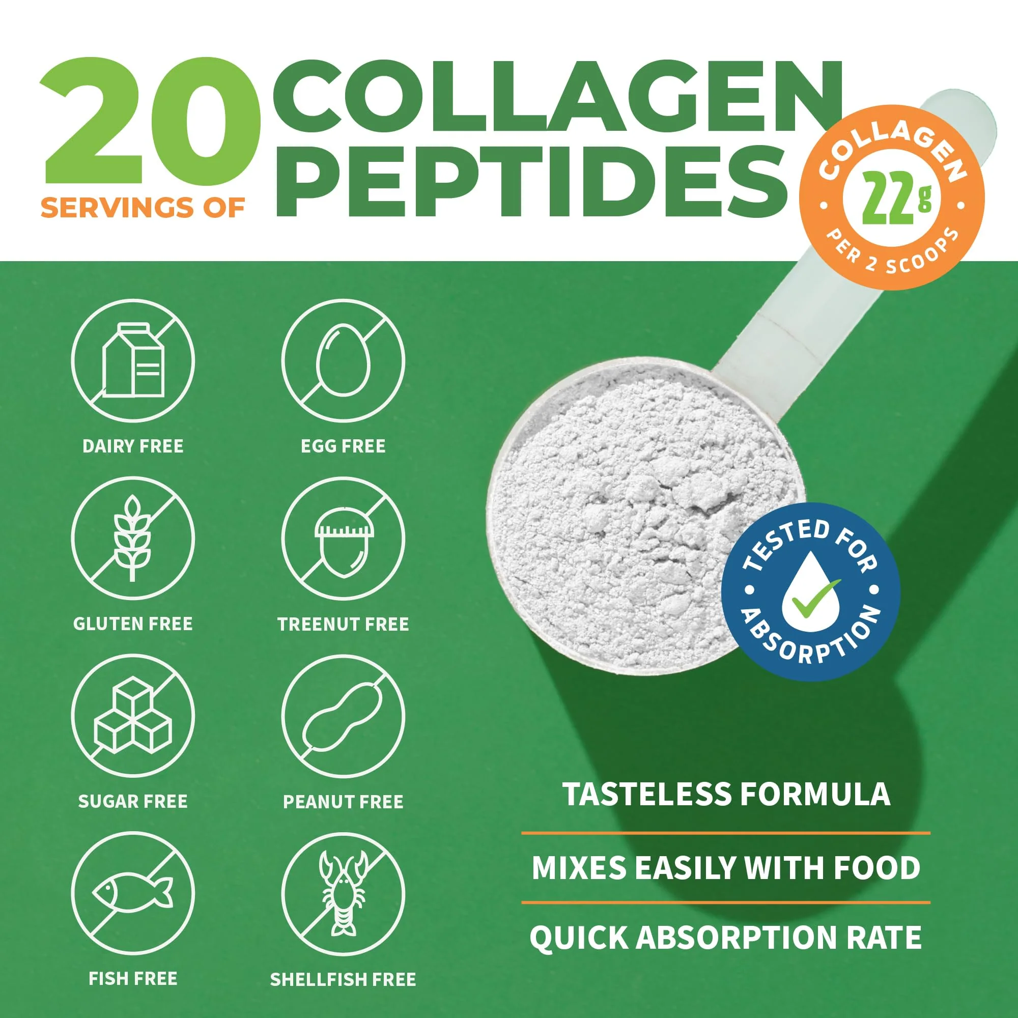 ForestLeaf Collagen Peptides Powder Unflavored – Grass-Fed Type 1-3, Hydrolyzed Keto Collagen Protein 11g per Serving - Image 2