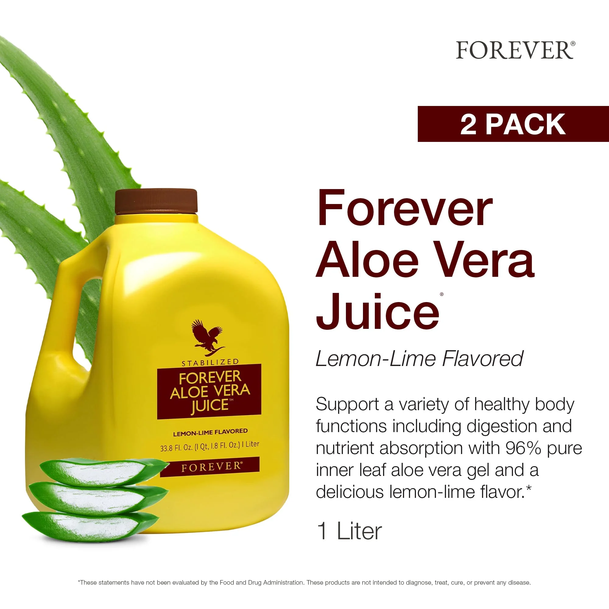 Forever Living Aloe Vera Juice Lemon Lime – Pure Inner Leaf Gel, 1L x2 - Image 8