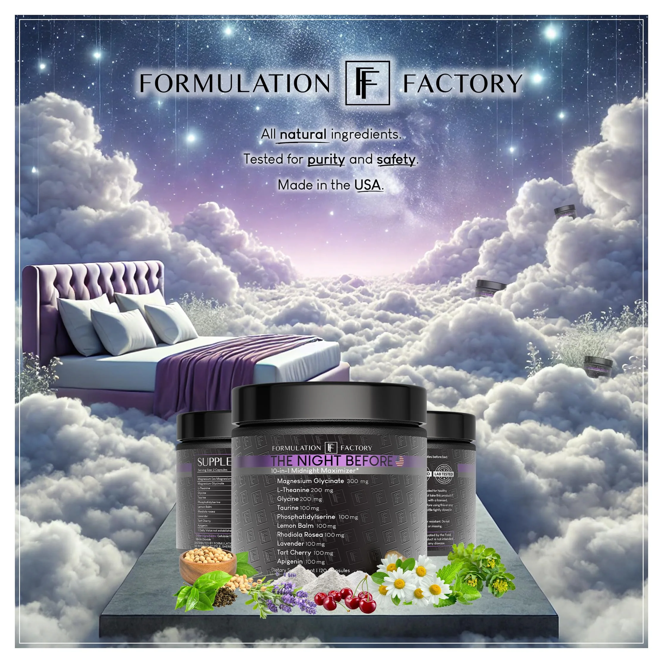 Formulation Factory The Night Before 10-in-1 Midnight Maximizer Sleep Supplement — Magnesium Glycinate, L-Theanine & More (360 Capsules, 6 Months) - Image 11
