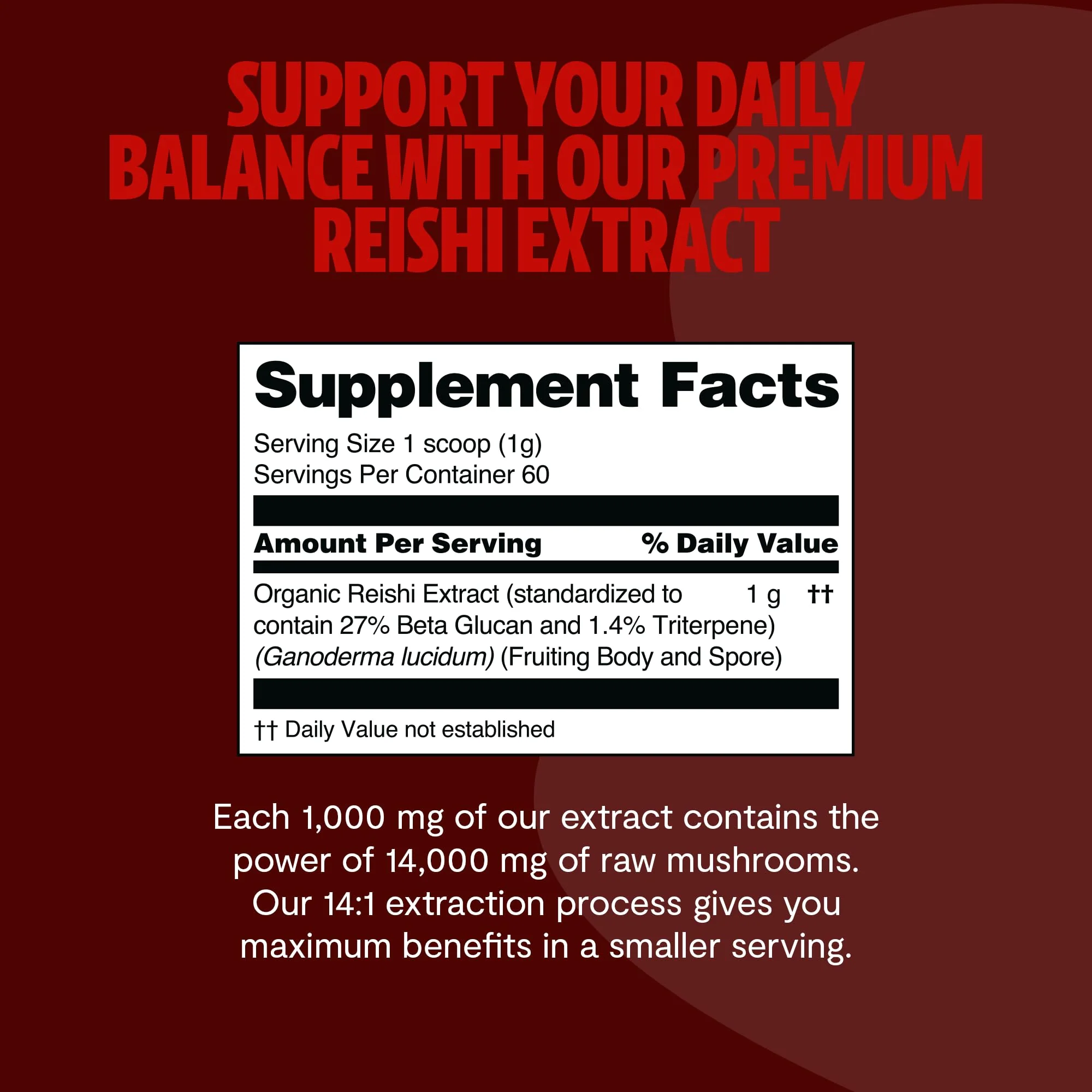 FreshCap Mushrooms Reishi Powder — 14,000mg Organic Dual-Extract, 60 Servings - Image 4