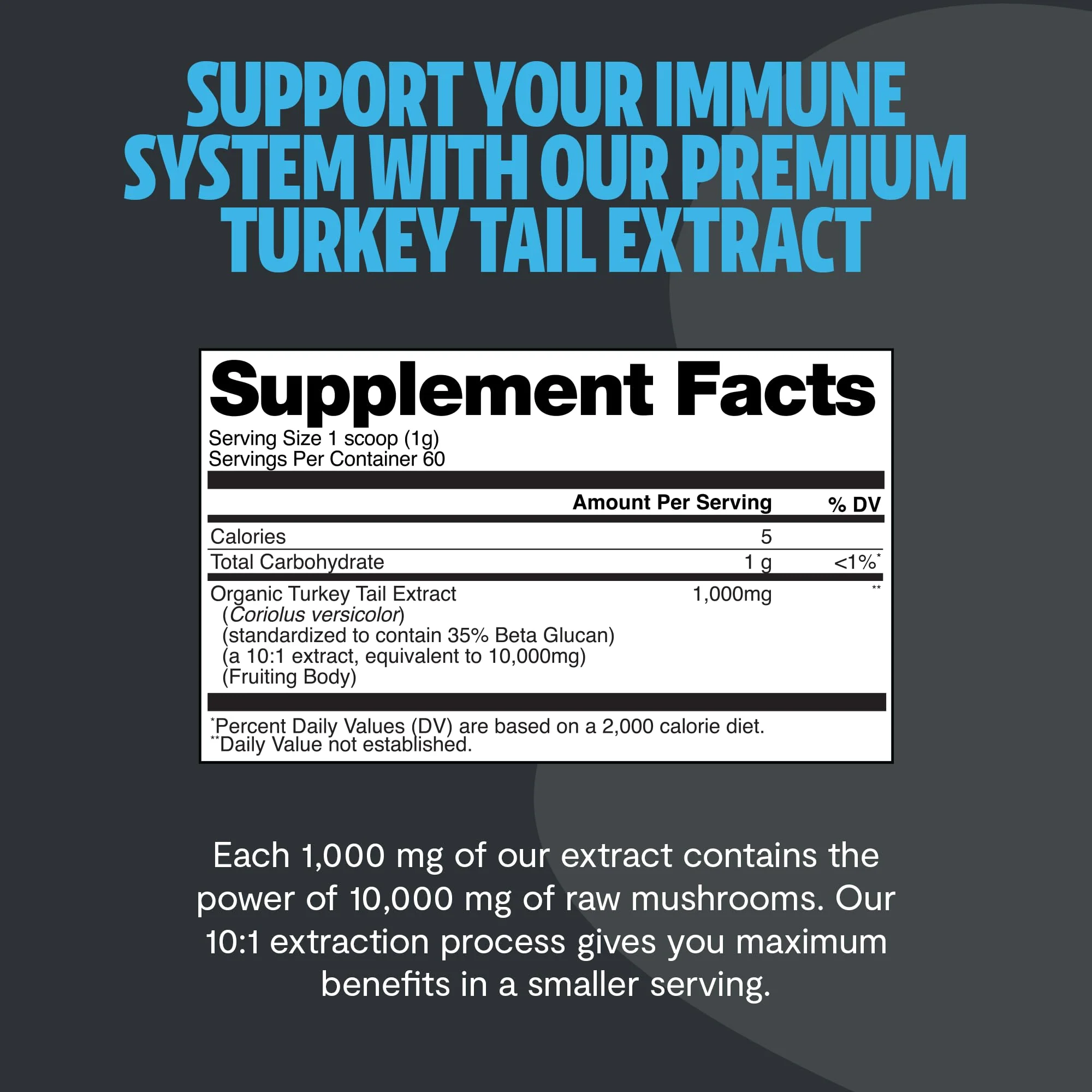 FreshCap Mushrooms Turkey Tail Mushroom Powder 10,000mg — Immune Support & Nootropic Extract (60 Servings) - Image 14