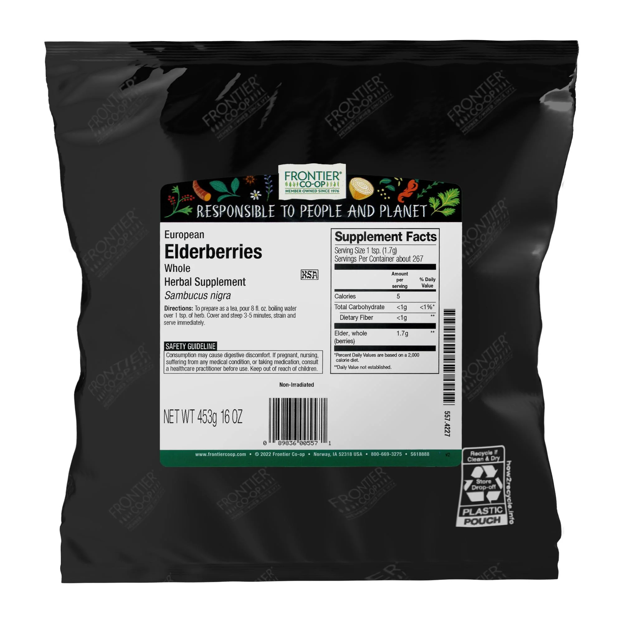 Frontier Co-op Dried Elderberries, European Whole – Non-GMO, Kosher, 16 oz x 4 - Image 9