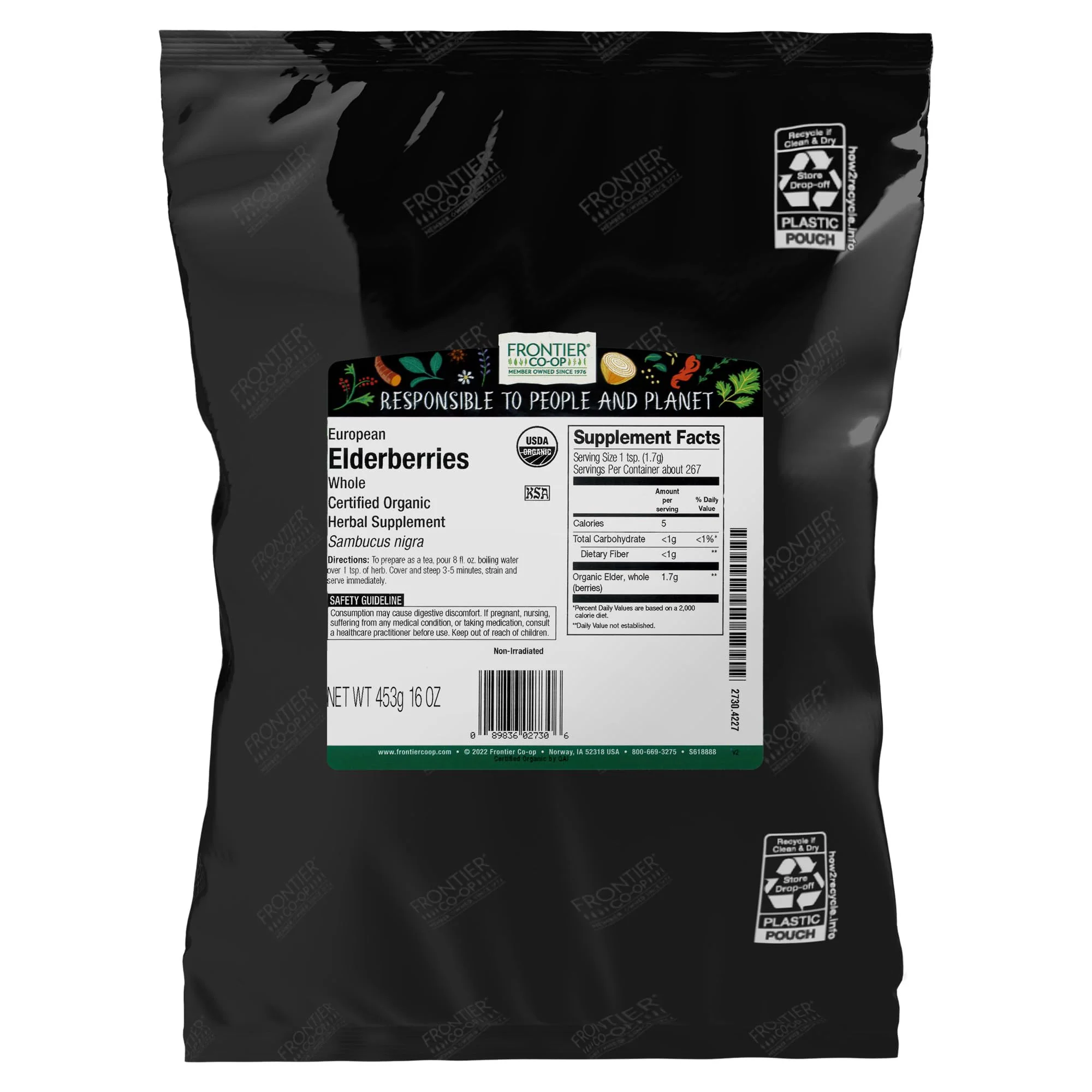Frontier Co-op Organic Dried Elderberries, European Whole — Non-GMO, Kosher, 16 oz (Pack of 2) - Image 8