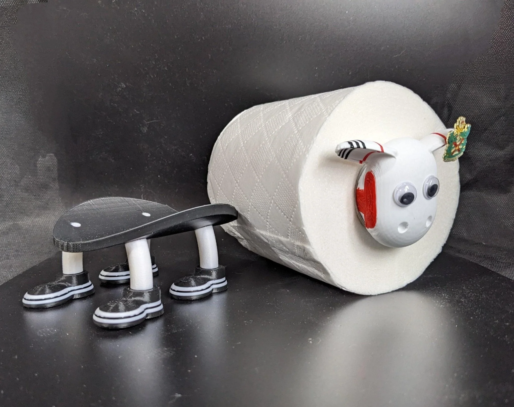 Fulham FC Premier Sheep spare toilet roll holder 2025 shirt with customised choice of football boots. pin badge not included - Image 2
