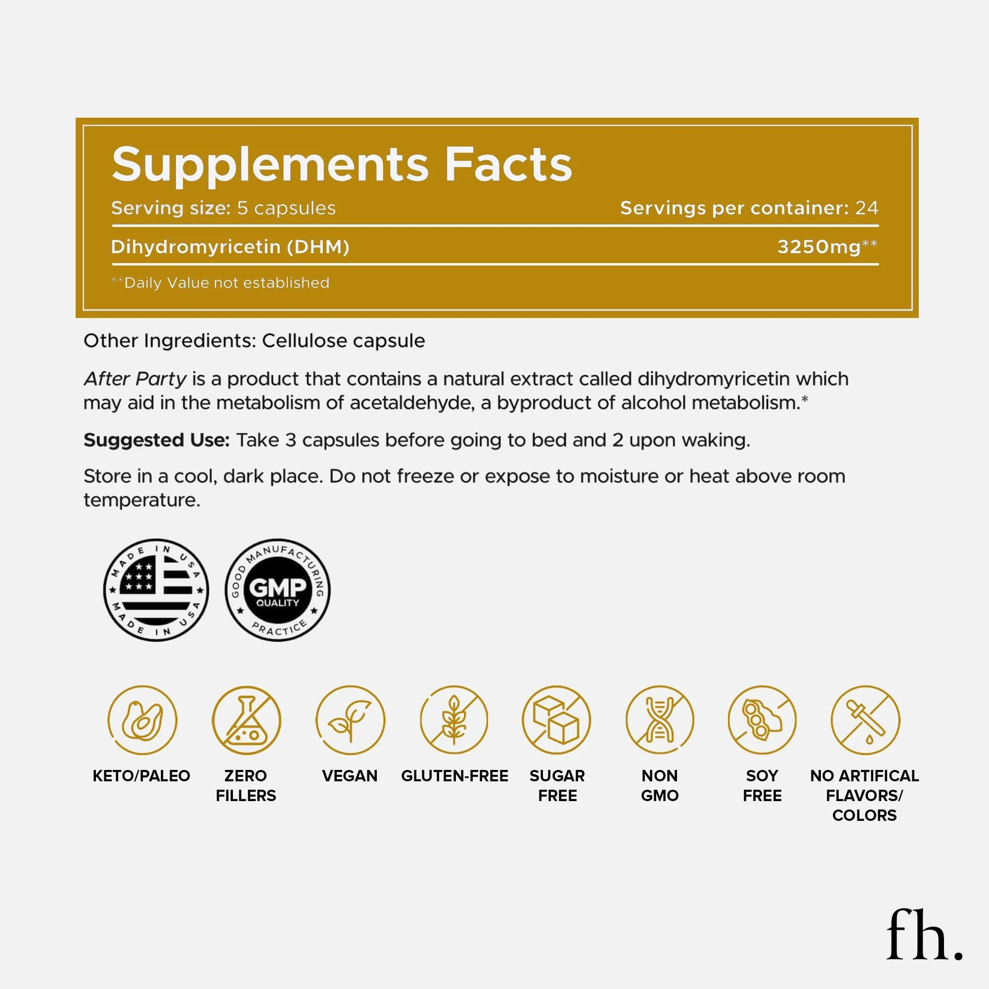 Fuller Health After Party DHM – 650 mg Capsules for Liver Support, Metabolism & Energy - Image 6