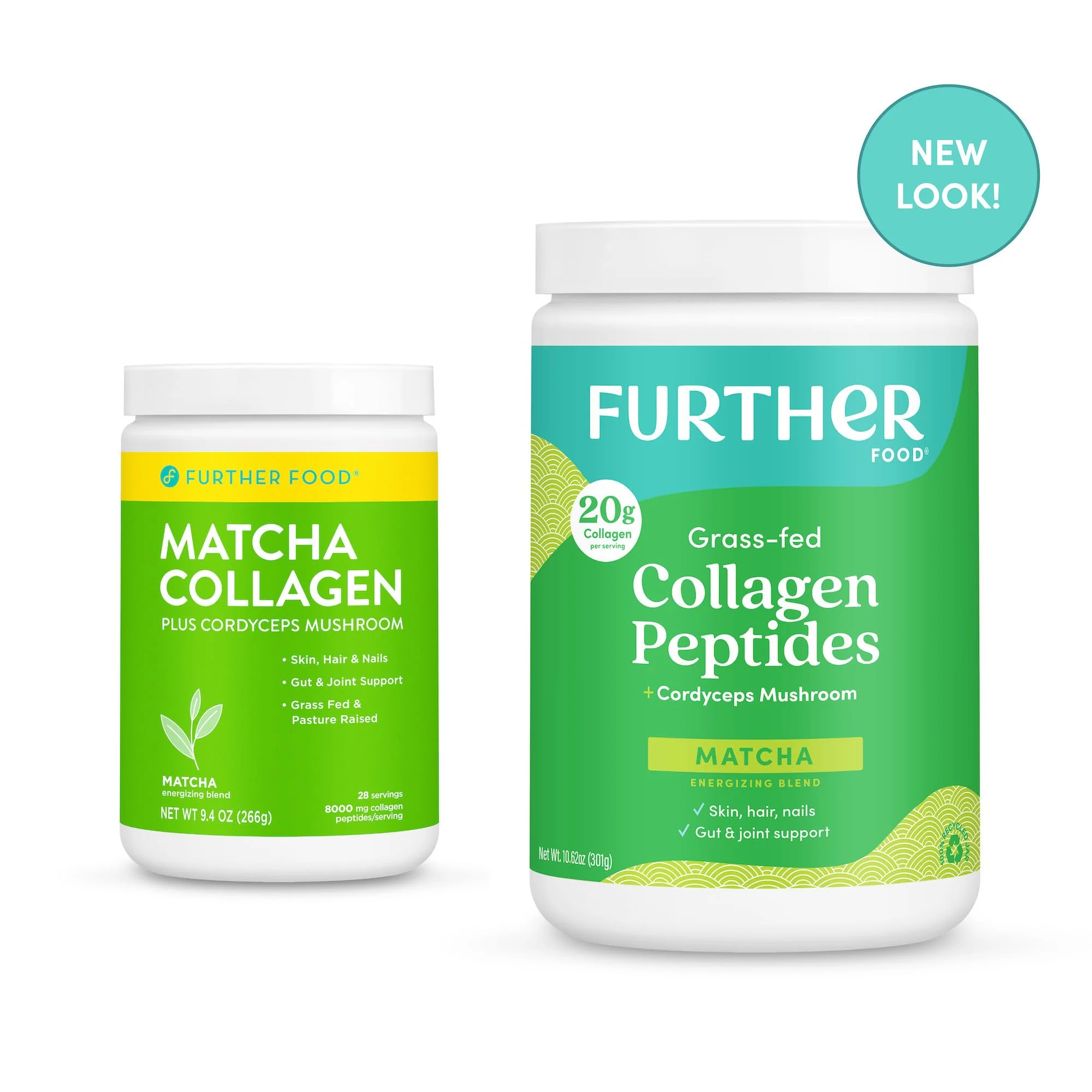 Further Food Matcha Collagen Peptides Powder – Organic Matcha & Cordyceps, 10.62 oz - Image 6