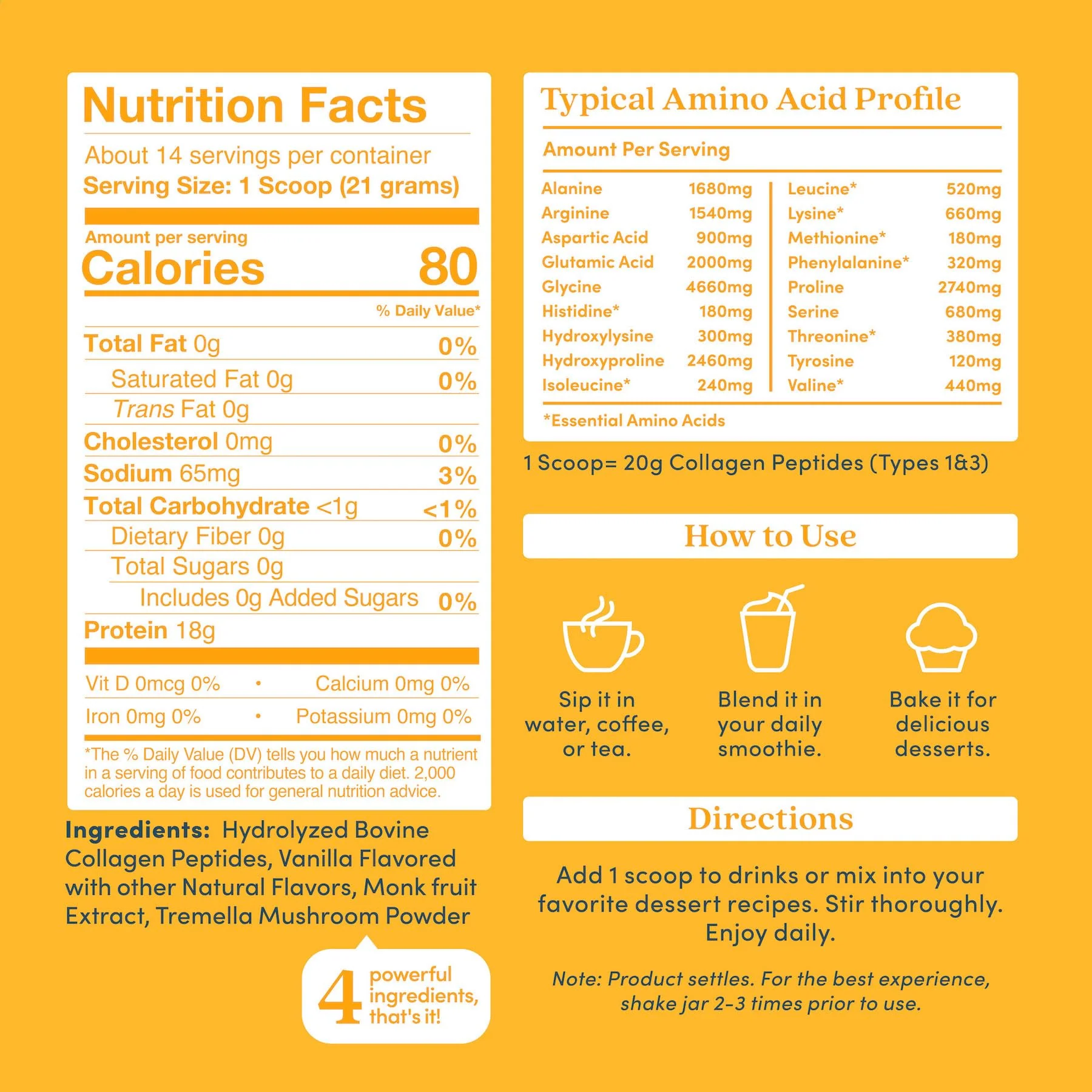Further Food Vanilla Collagen Peptides Powder - Grass-Fed, Sugar-Free, 10.37 oz - Image 2