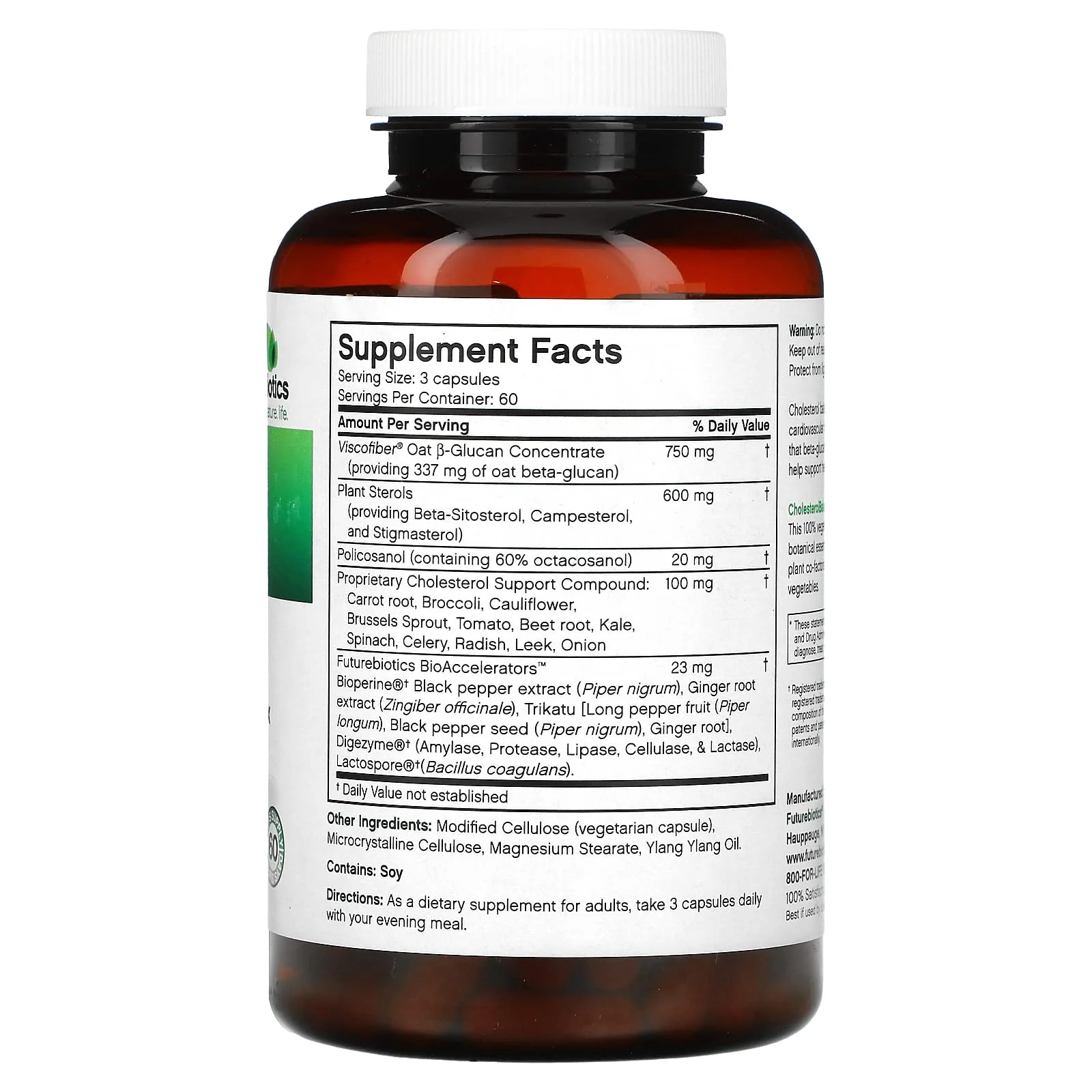Futurebiotics CholesterolBalance - 180 Vegetarian Capsules | Supports Healthy LDL - Image 2