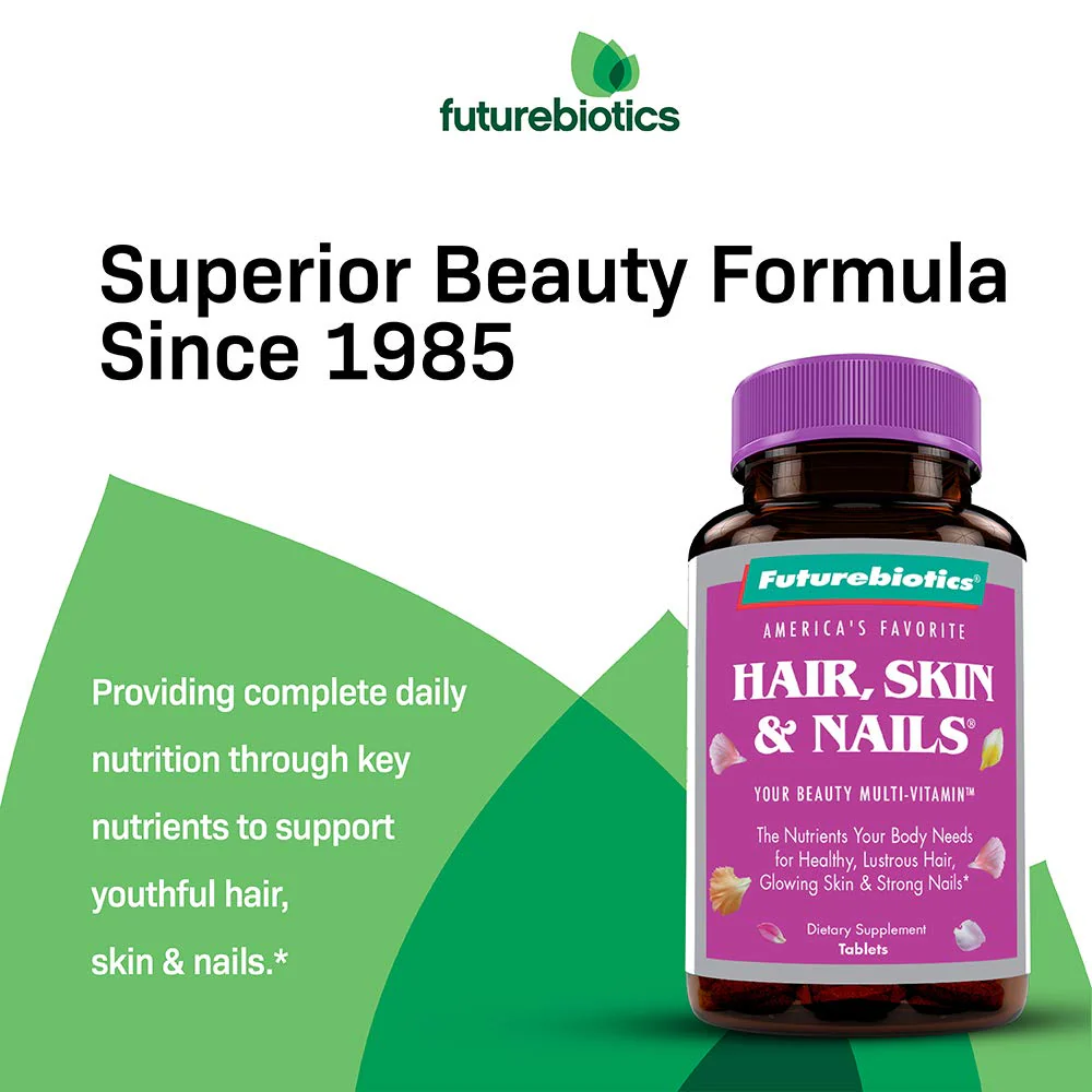Futurebiotics Hair, Skin & Nails Beauty Multivitamin with Biotin – 180 Tablets (Pack of 2) - Image 4