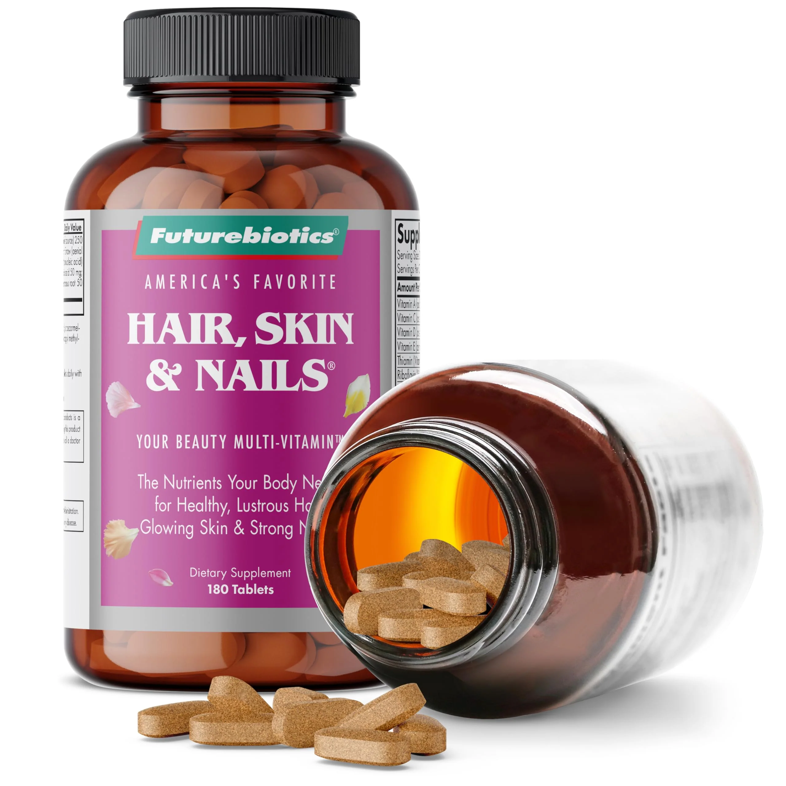 Futurebiotics Hair, Skin & Nails Beauty Multivitamin with Biotin – 180 Tablets (Pack of 2) - Image 6