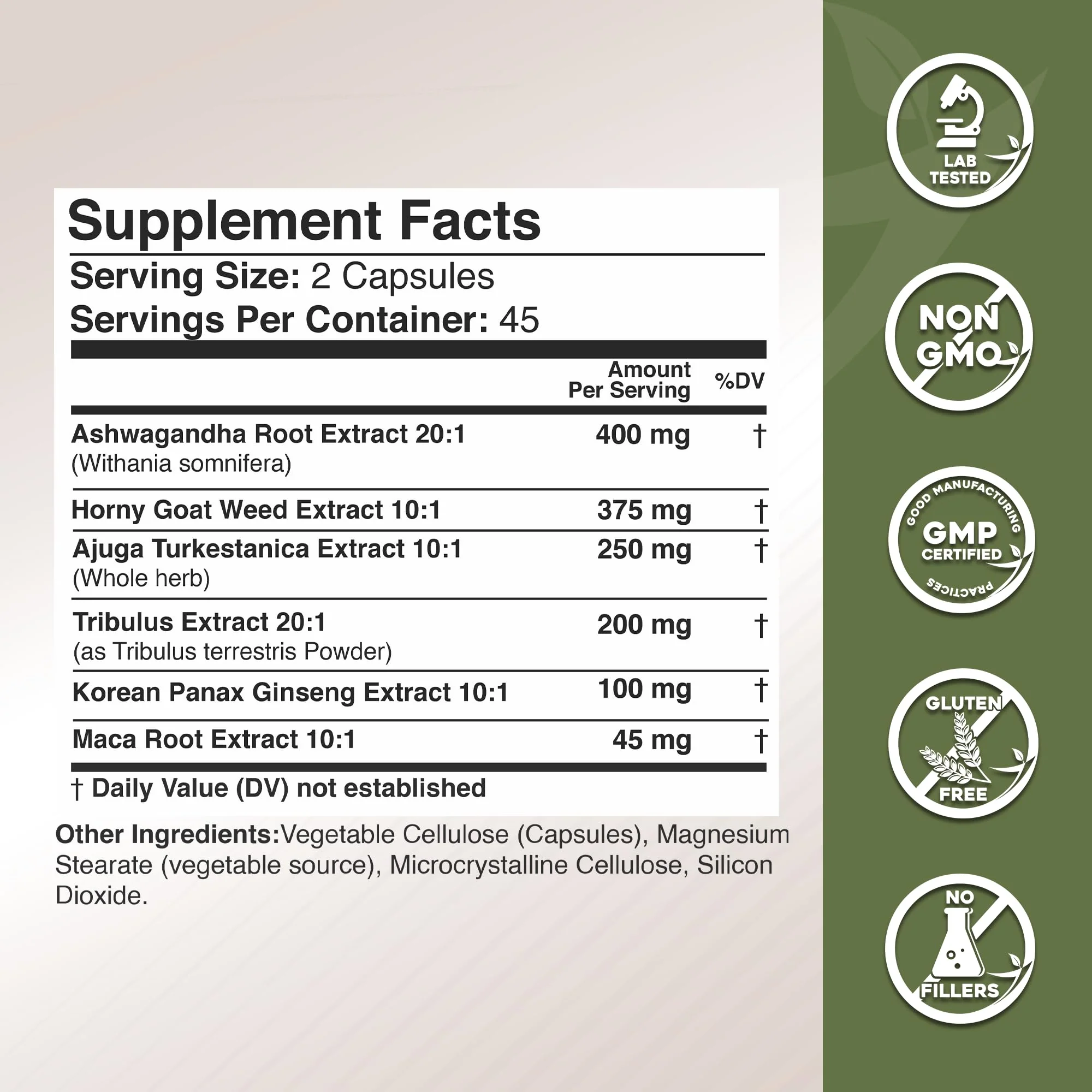 Gade Nutrition Ashwagandha 6-in-1 with Maca Root, Tribulus Terrestris, Horny Goat Weed, Turkesterone | Made in USA | Pack of 3 - Image 13