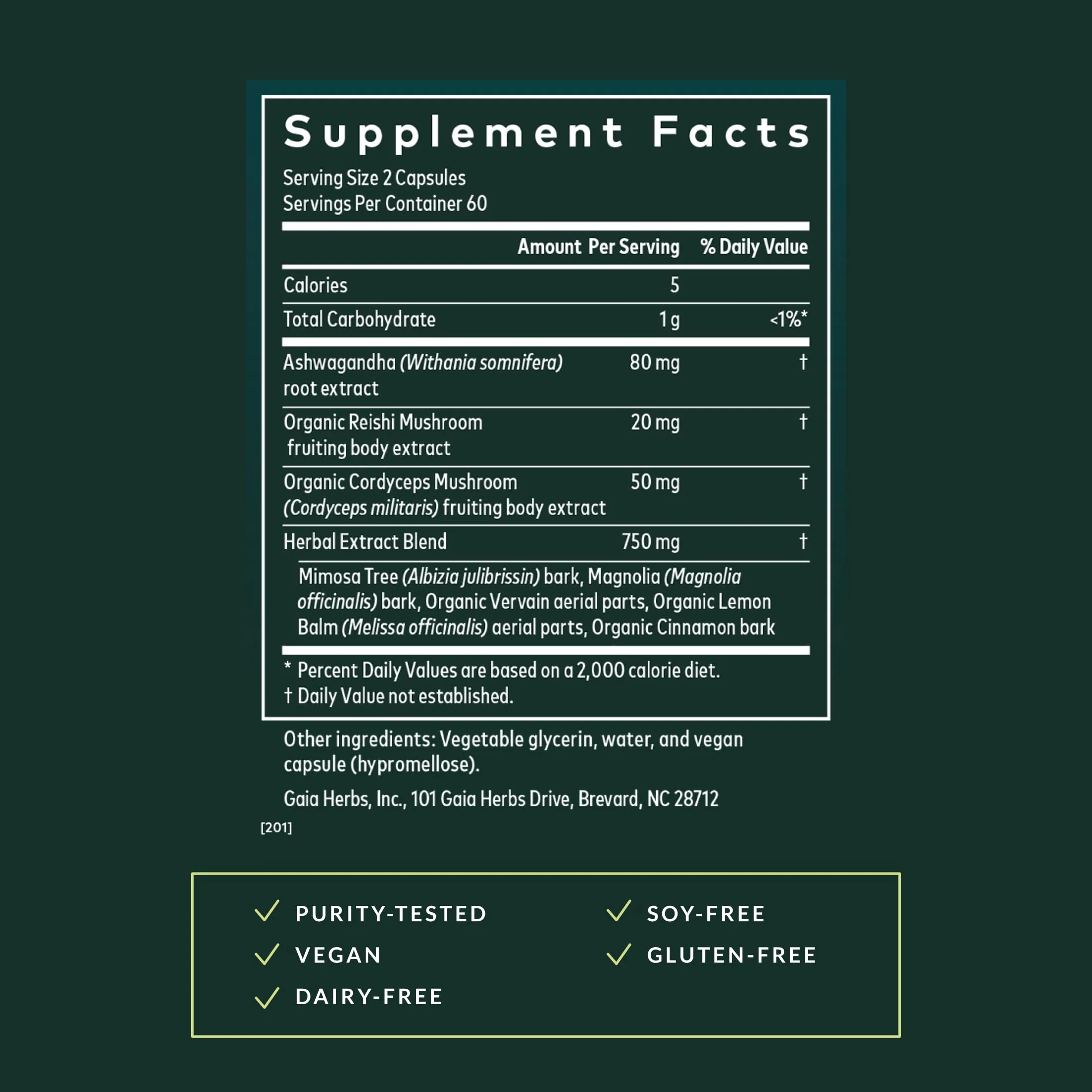 Gaia Herbs Adrenal Health Nightly Restore - Herbal Adrenal Support with Ashwagandha, Lemon Balm & Cordyceps | 120 Vegan Liquid Phyto-Caps (60 Servings) - Image 12