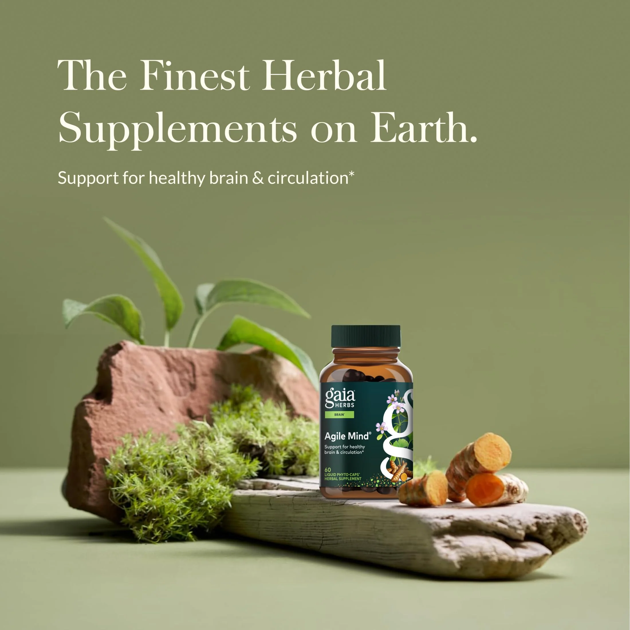 Gaia Herbs Agile Mind – Brain Support with Turmeric, Bacopa, Black Pepper & Ginkgo Biloba | 60 Vegan Liquid Phyto-Capsules - Image 11