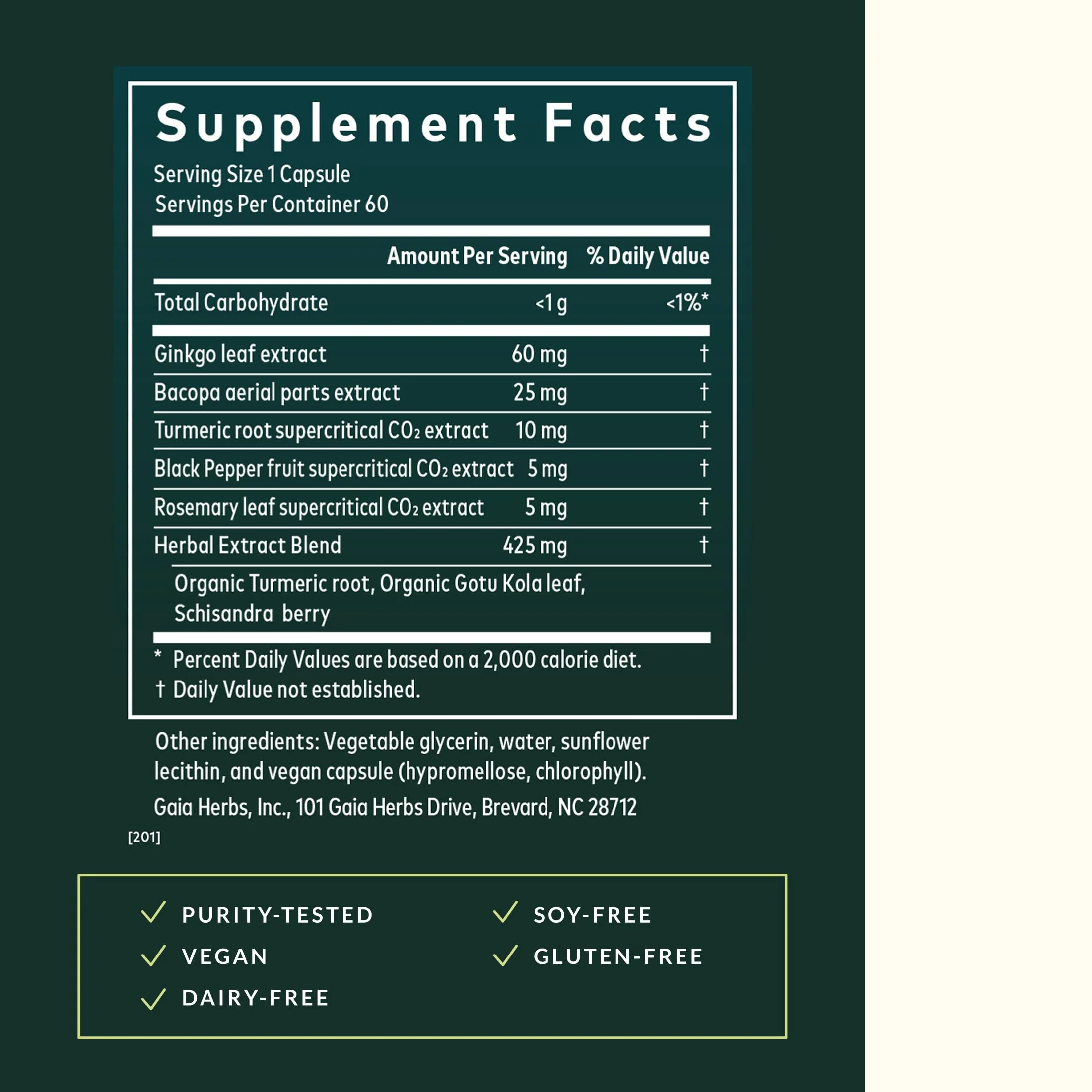 Gaia Herbs Agile Mind – Brain Support with Turmeric, Bacopa, Black Pepper & Ginkgo Biloba | 60 Vegan Liquid Phyto-Capsules - Image 12