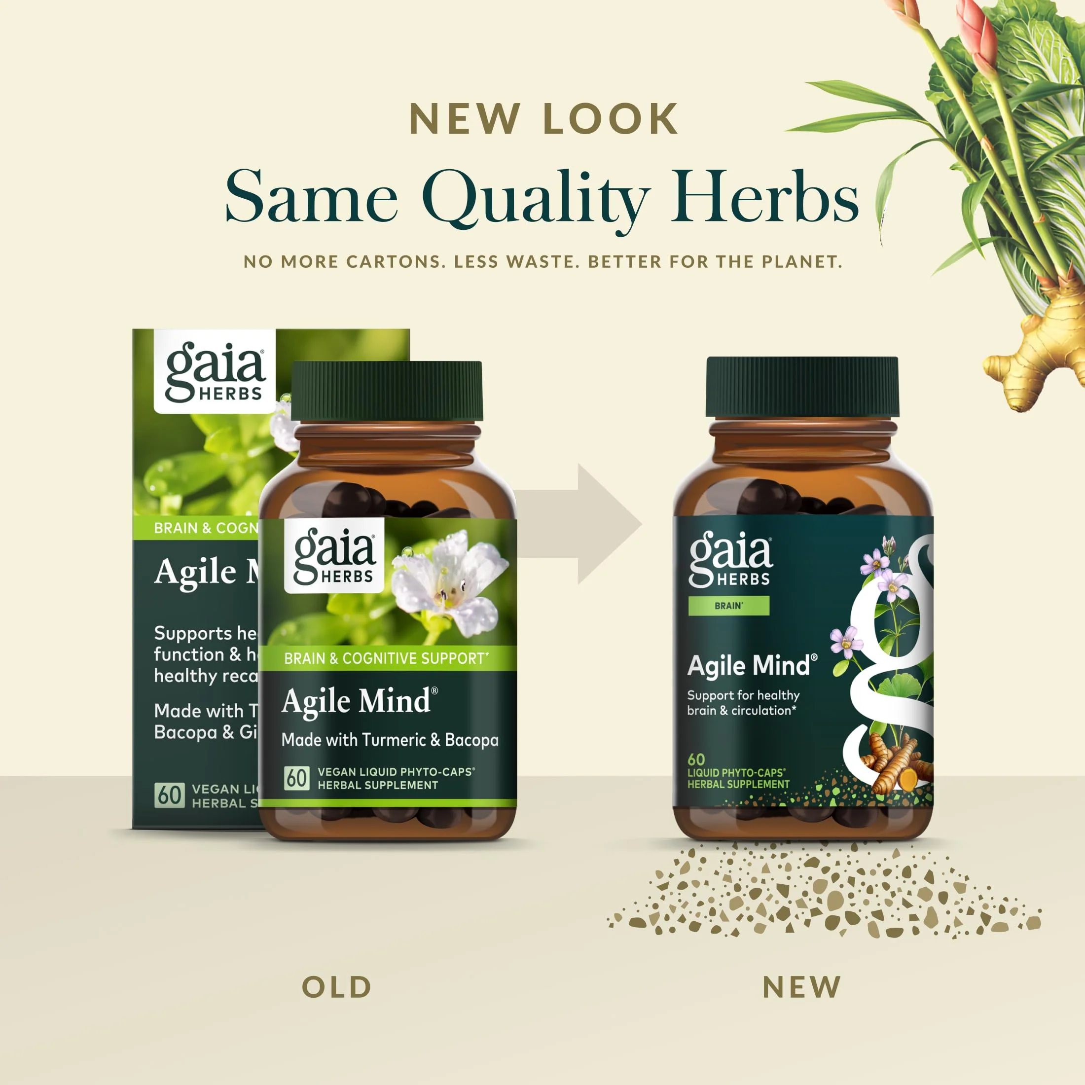 Gaia Herbs Agile Mind – Brain Support with Turmeric, Bacopa, Black Pepper & Ginkgo Biloba | 60 Vegan Liquid Phyto-Capsules - Image 15