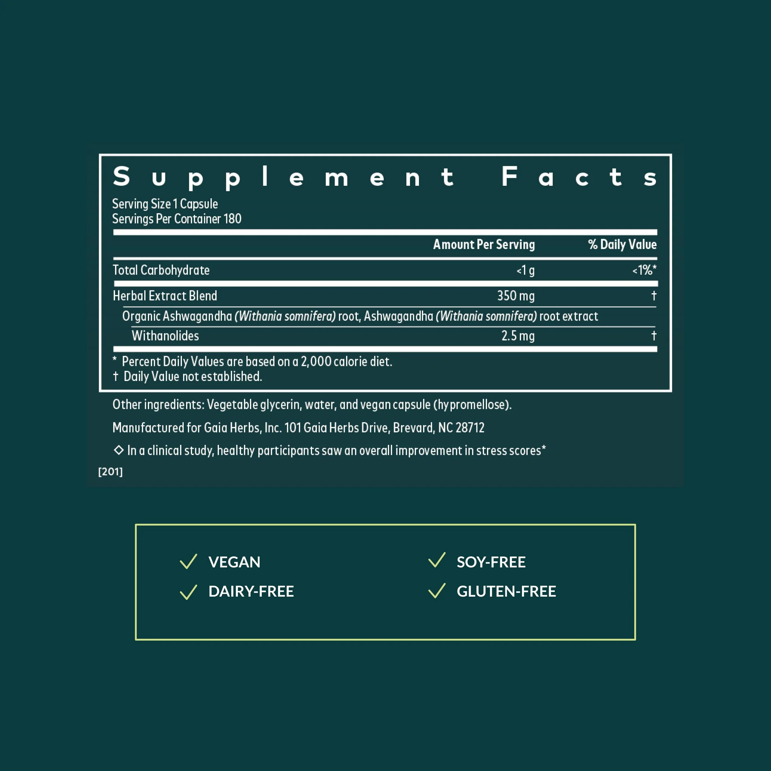 Gaia Herbs Ashwagandha Root - Stress Relief & Sleep Support, 180 Vegan Liquid Phyto-Caps (90 Servings) - Image 4