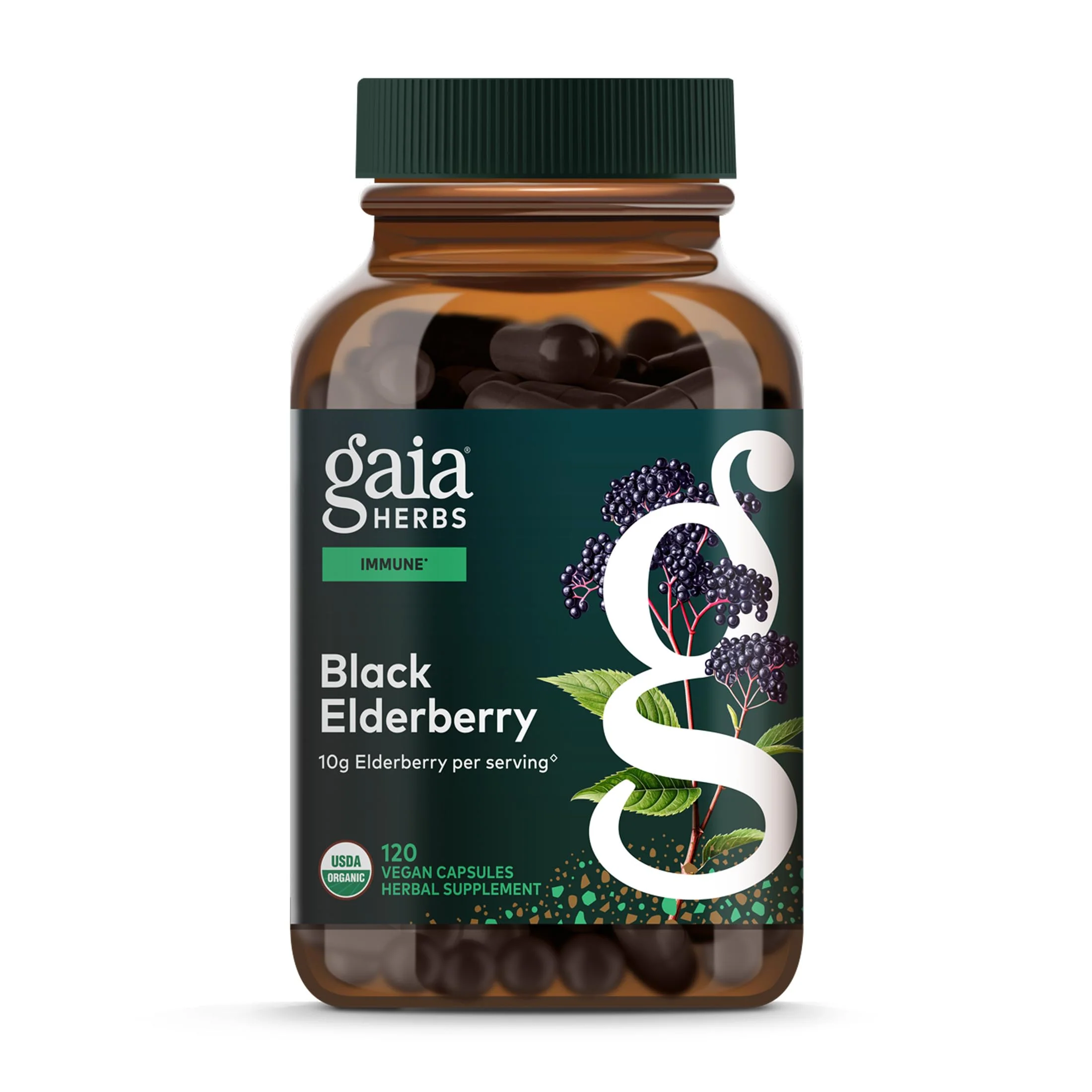 Gaia Herbs Black Elderberry – Daily Immune Support Capsules with Acerola (120 Vegan Capsules, 60 Servings) - Image 10