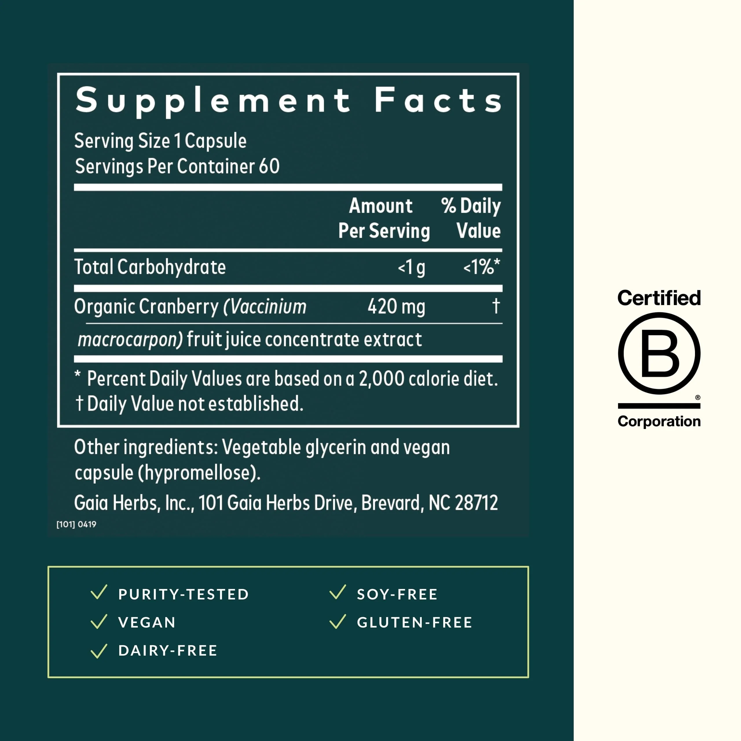 Gaia Herbs Cranberry Concentrate - Urinary Tract Health | 60 Vegan Liquid Phyto-Capsules - Image 3