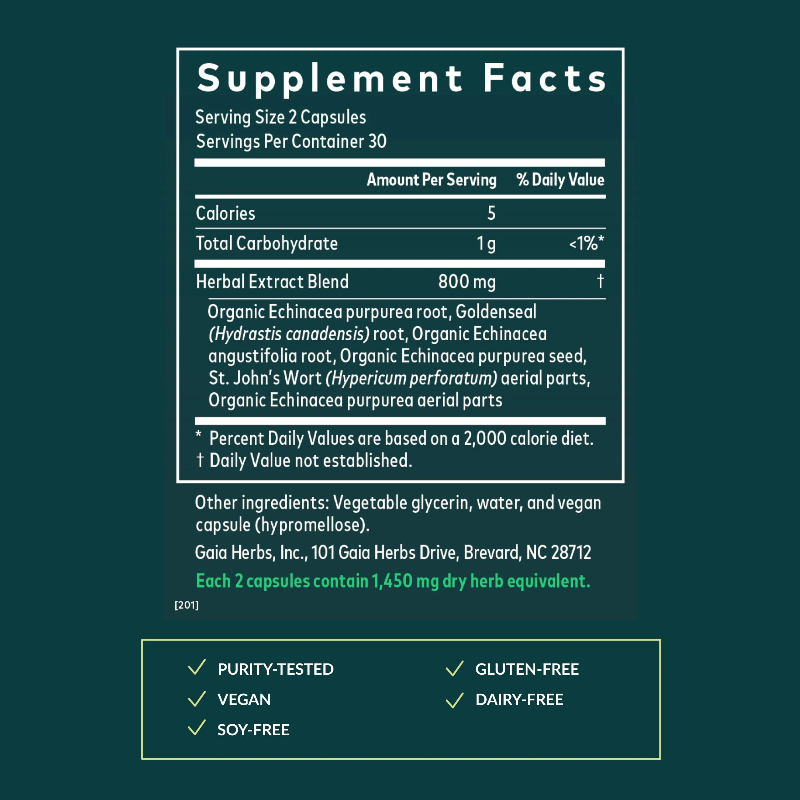 Gaia Herbs Echinacea Goldenseal - Immune Support & Respiratory Health - 60 vegan liquid phyto-capsules - Image 3