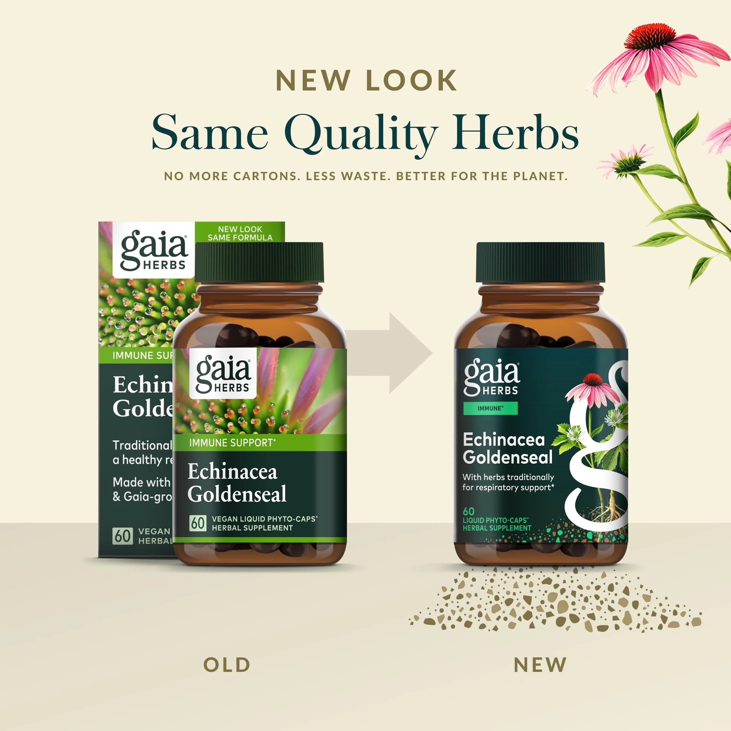 Gaia Herbs Echinacea Goldenseal - Immune Support & Respiratory Health - 60 vegan liquid phyto-capsules - Image 6